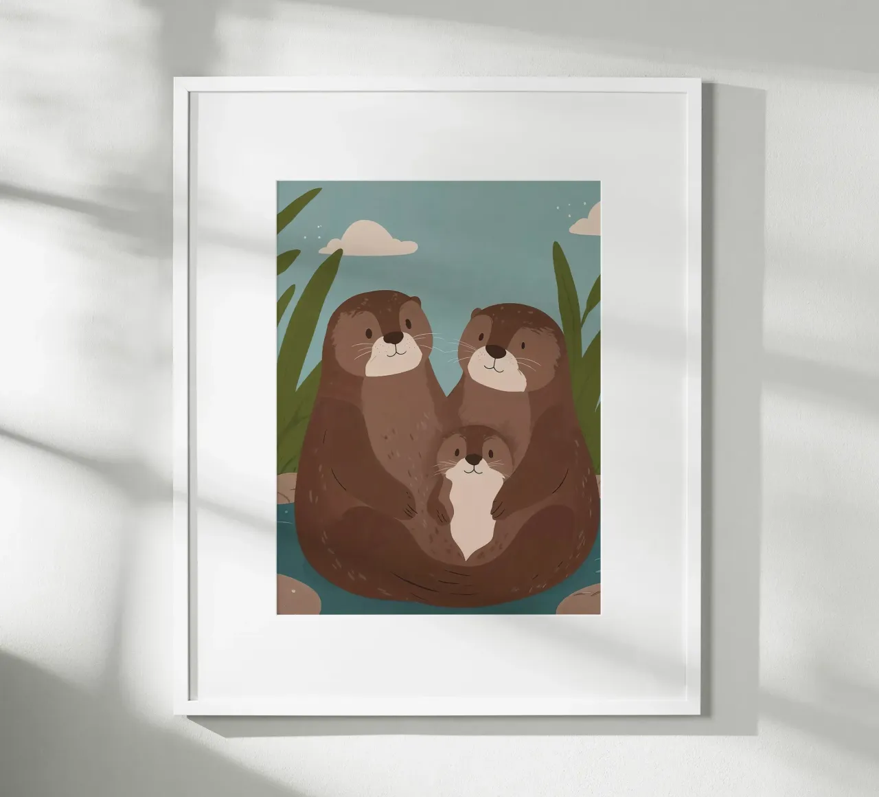 Lontre amichevoli poster con telaio in legno da SnoopyAnimals
