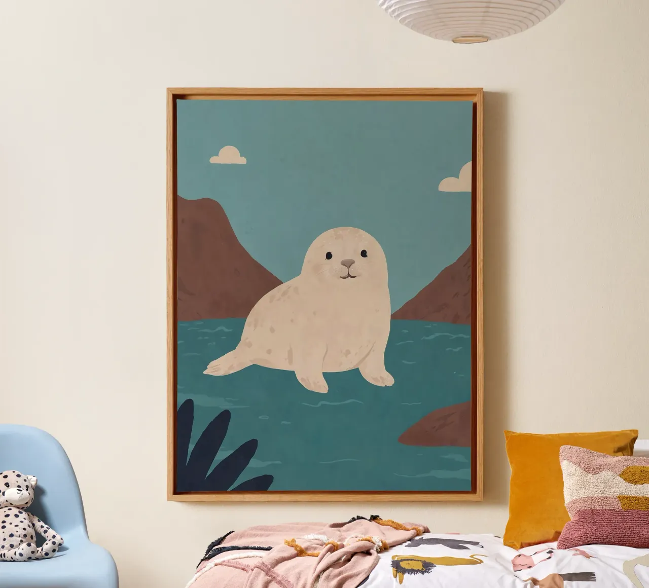 Friendly Tiny Seal canvas with Floater frame by SnoopyAnimals