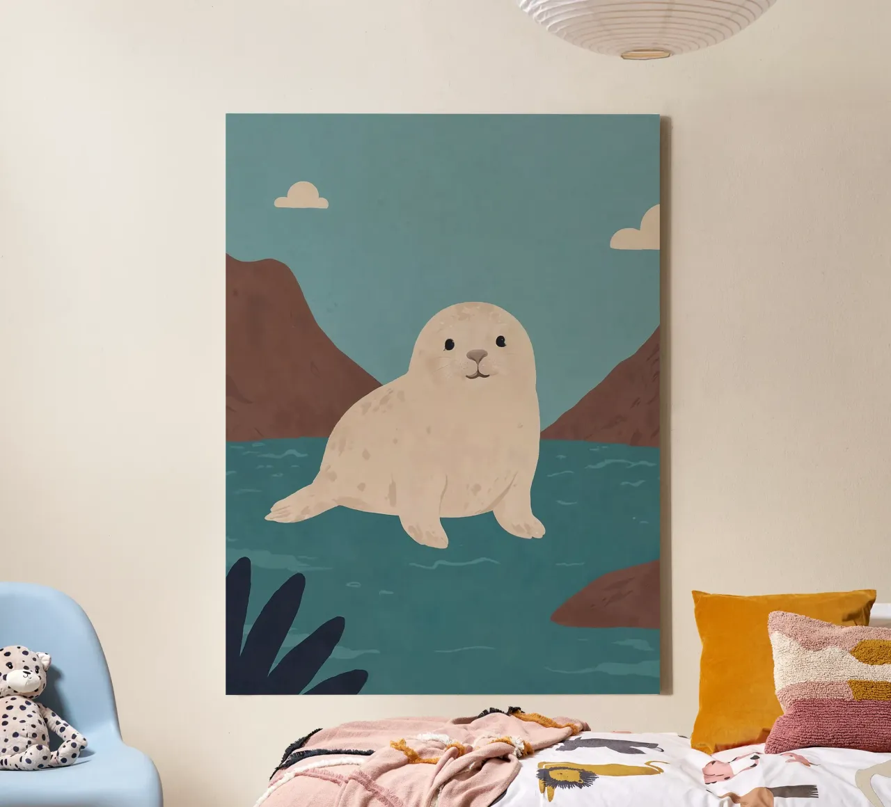 Friendly Tiny Seal canvas with Floater frame by SnoopyAnimals