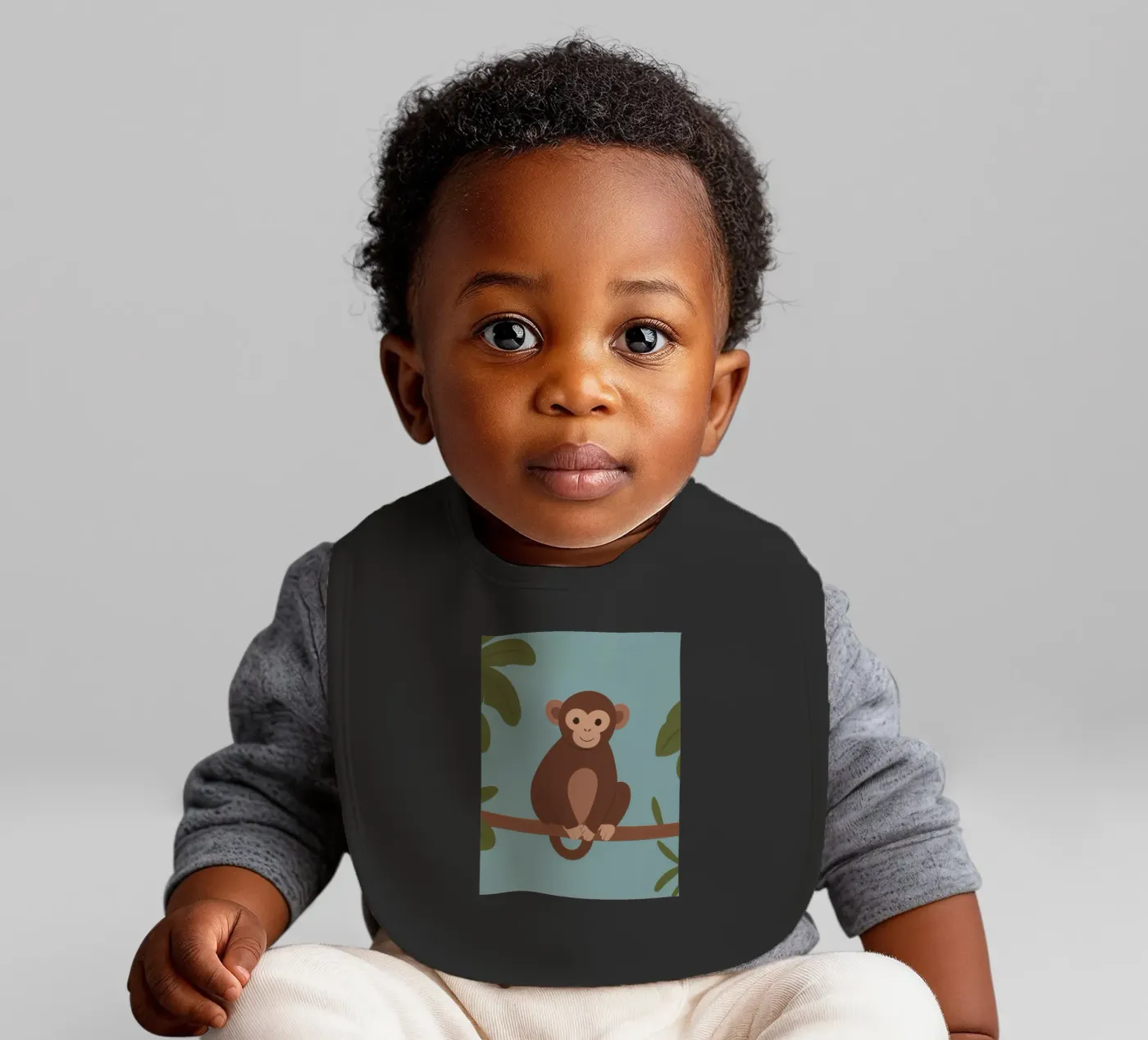 Friendly Monkey baby bib by SnoopyAnimals