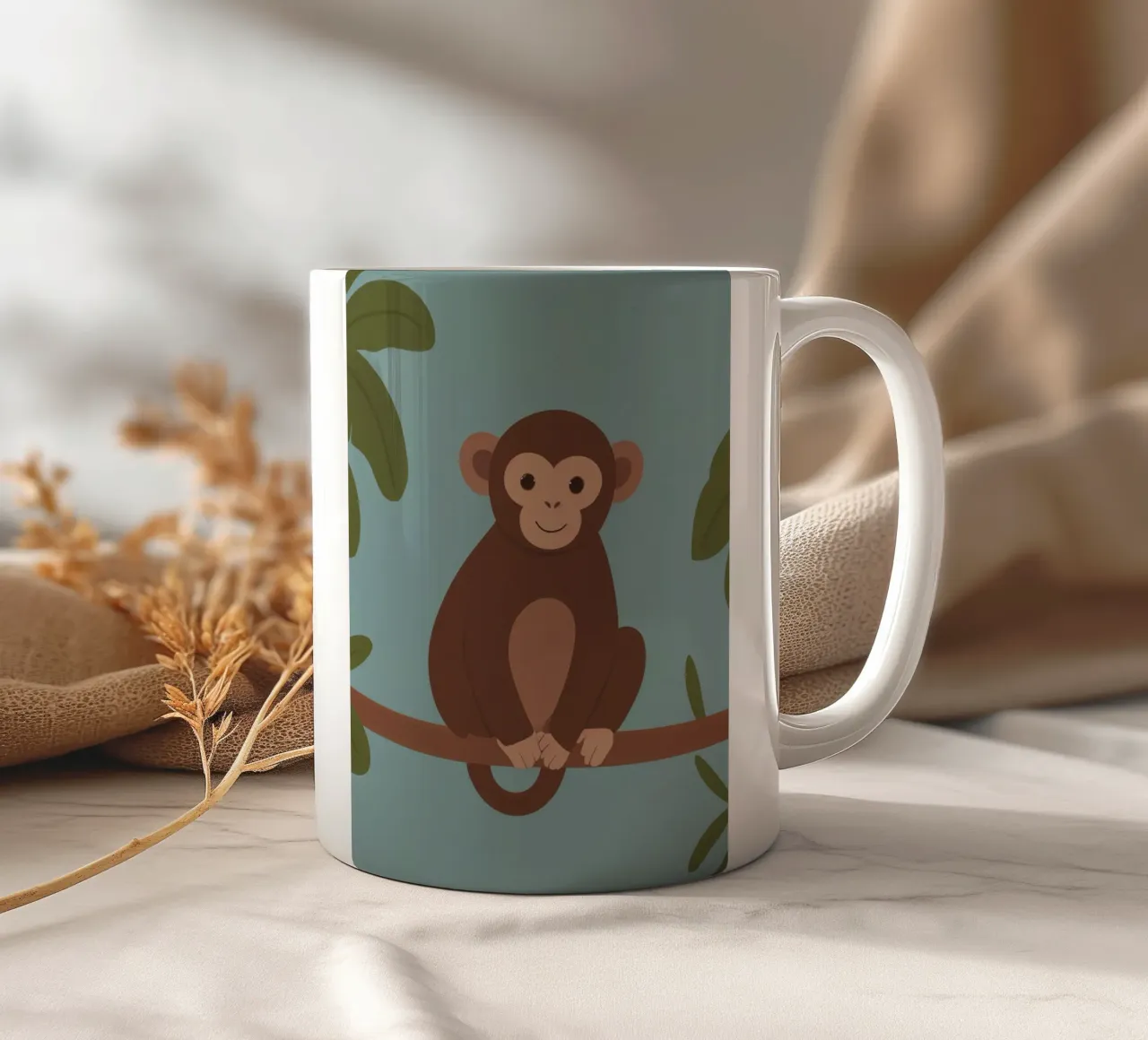 Friendly Monkey ceramic mug by SnoopyAnimals