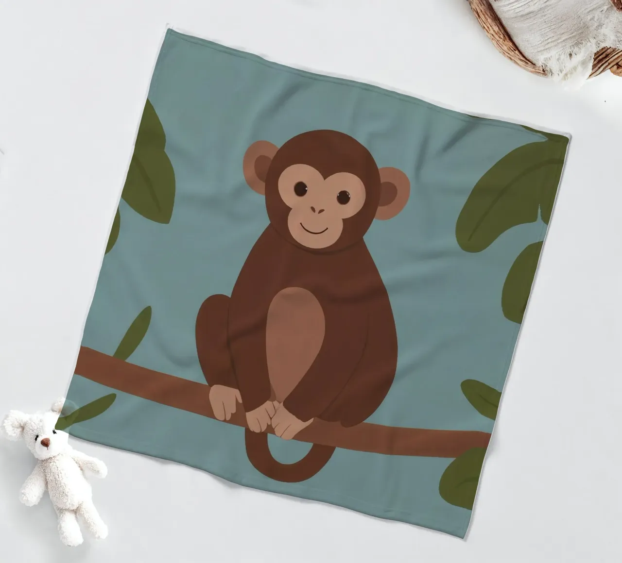 Friendly Monkey fleece blanket by SnoopyAnimals