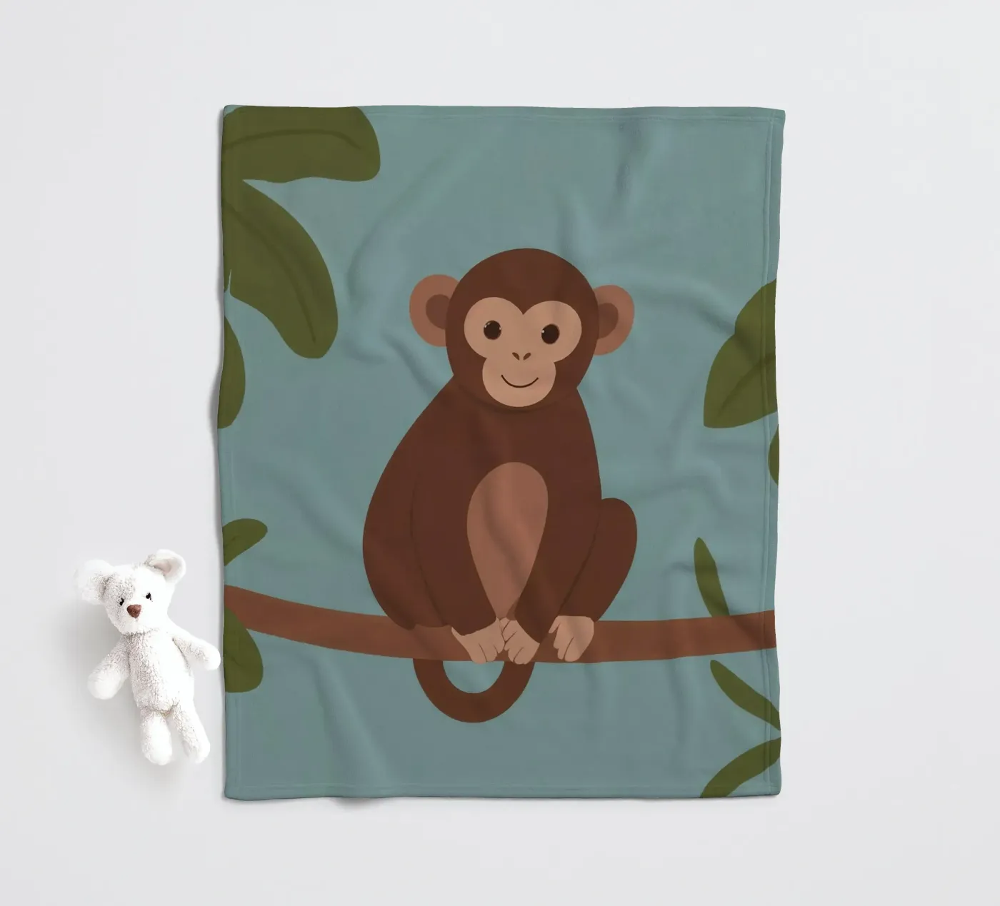 Friendly Monkey fleece blanket by SnoopyAnimals