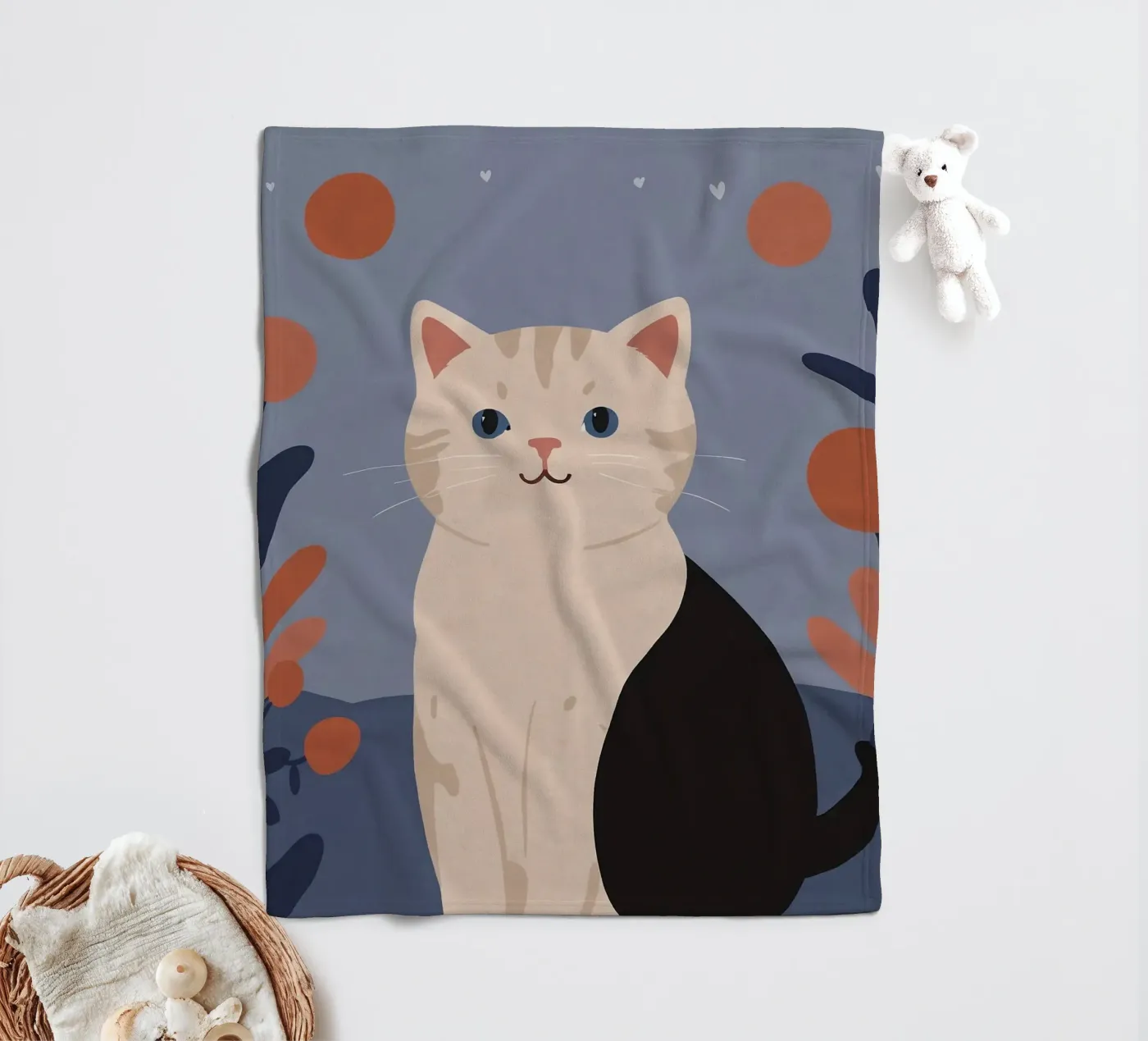 Friendly Kitty fleece blanket by SnoopyAnimals