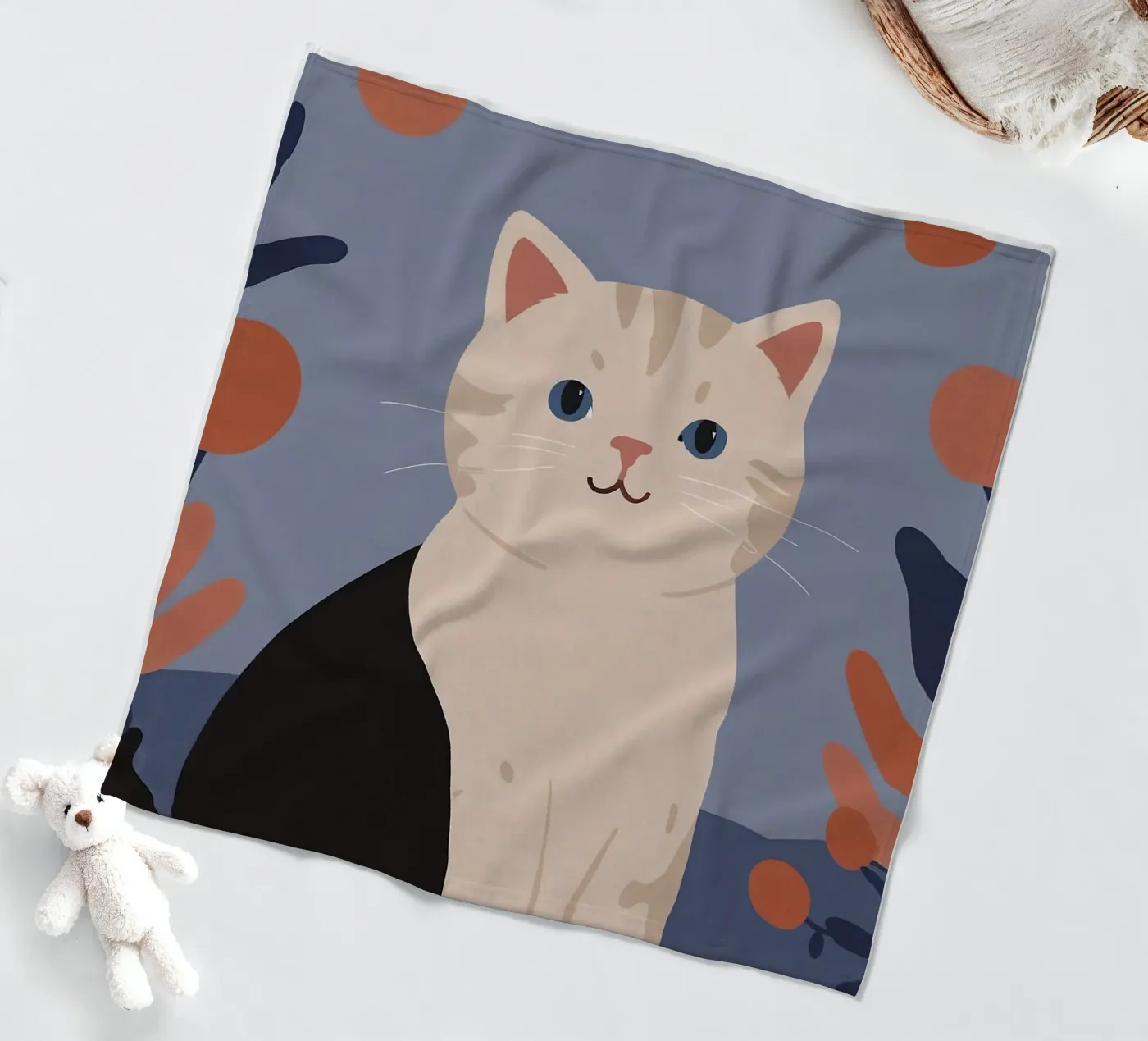 Friendly Kitty fleece blanket by SnoopyAnimals