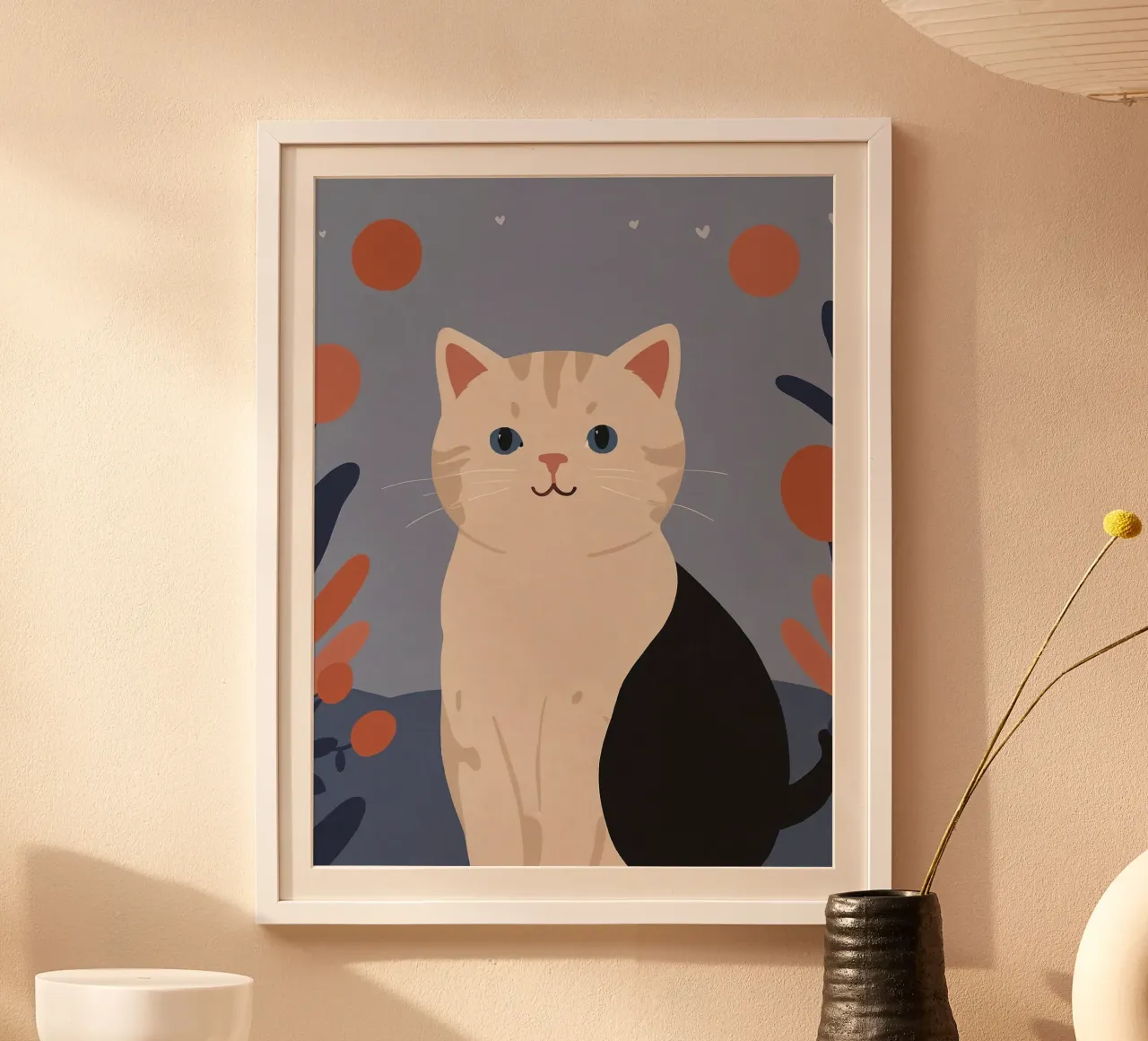 Gattino amichevole poster con telaio in legno da SnoopyAnimals