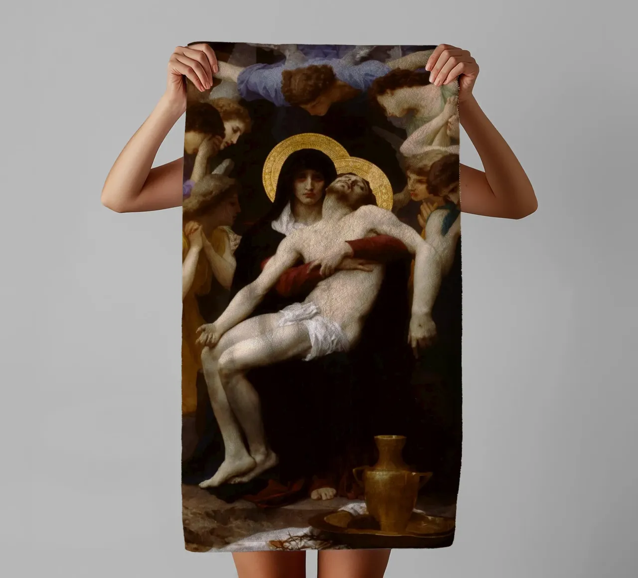 William-Adolphe Bouguereau - Pietà asciugamano da bagno da Timeless Artworks