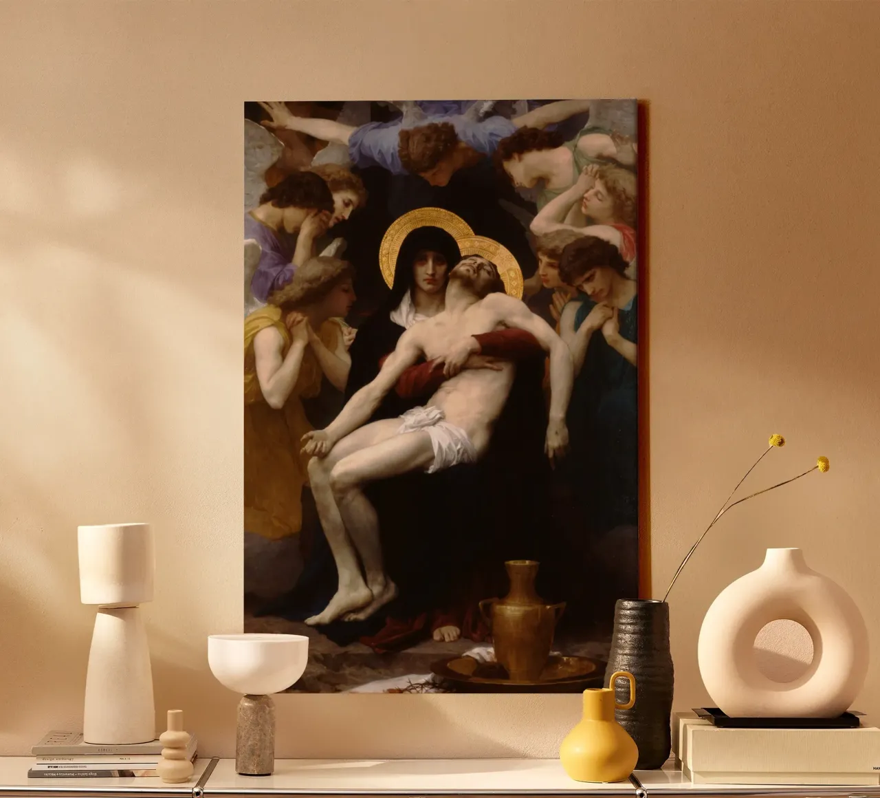 William-Adolphe Bouguereau - Pietà tela con Cornice a cassetta da Timeless Artworks