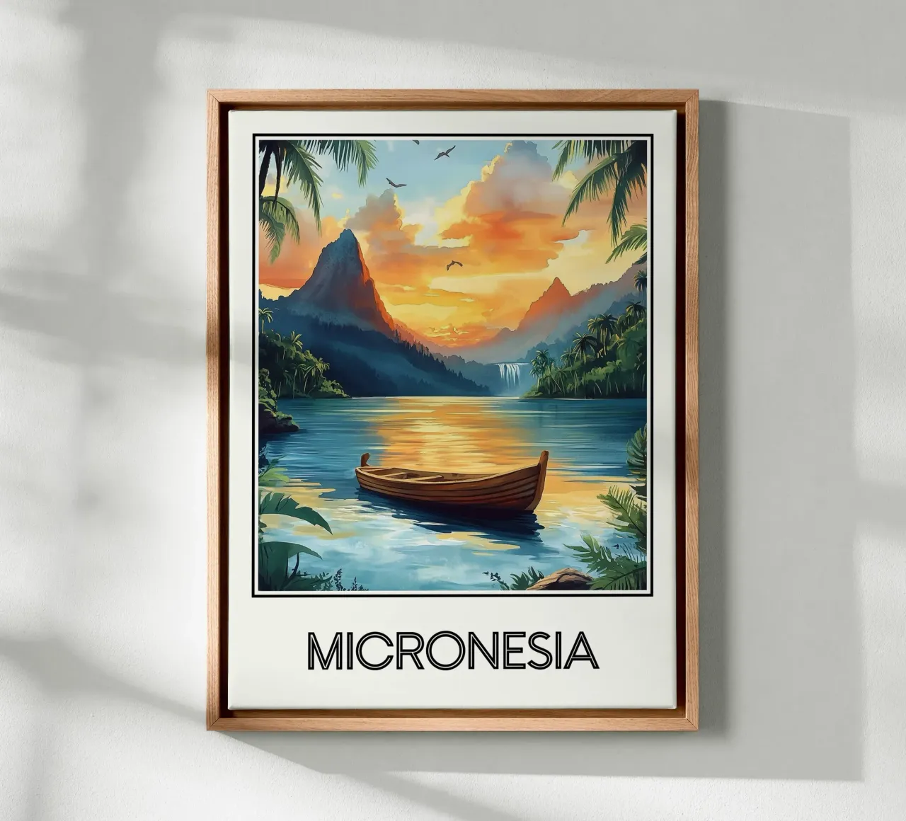 Micronesia tela con Cornice a cassetta da Frame the World