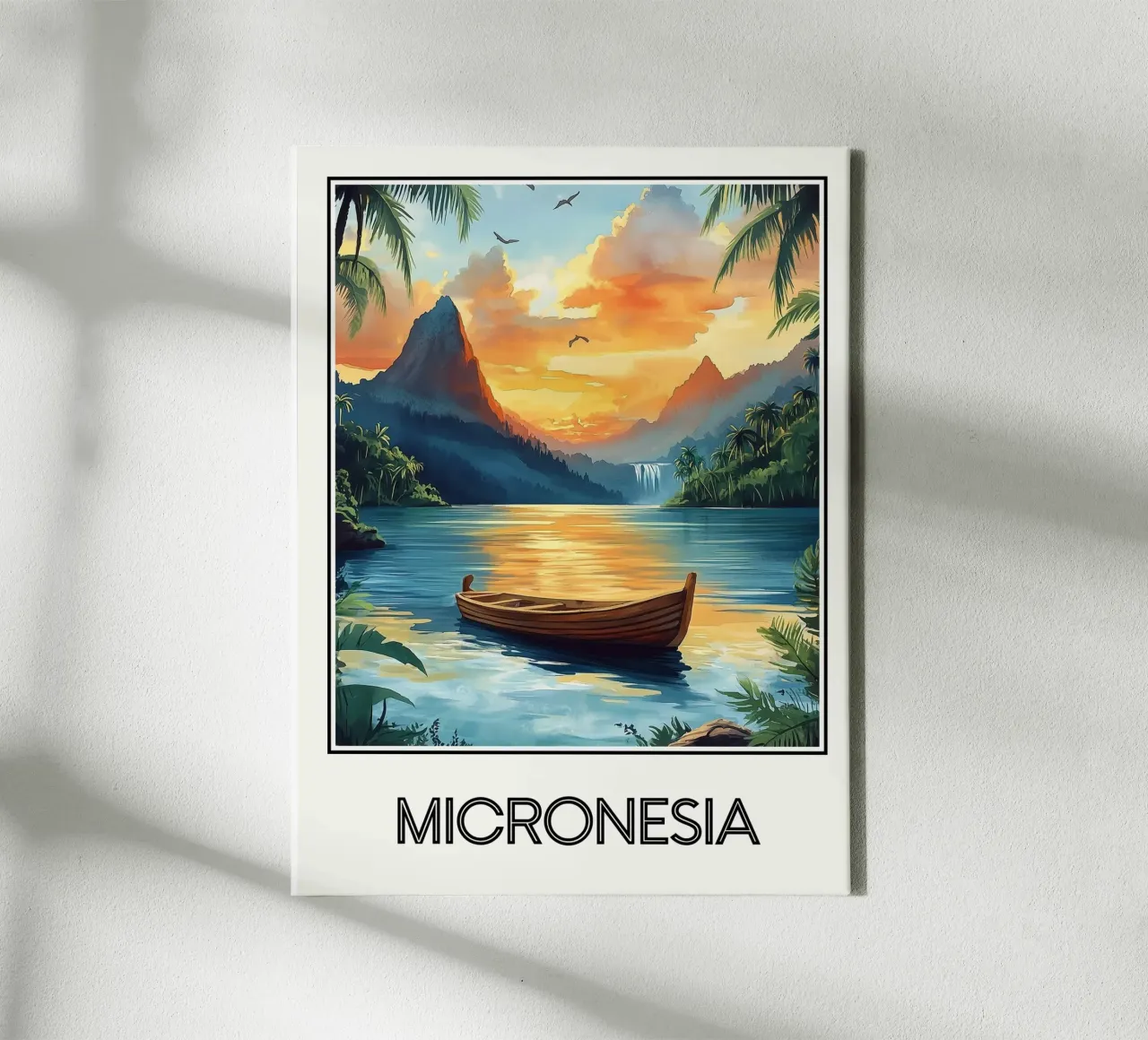 Micronesia tela con Cornice a cassetta da Frame the World