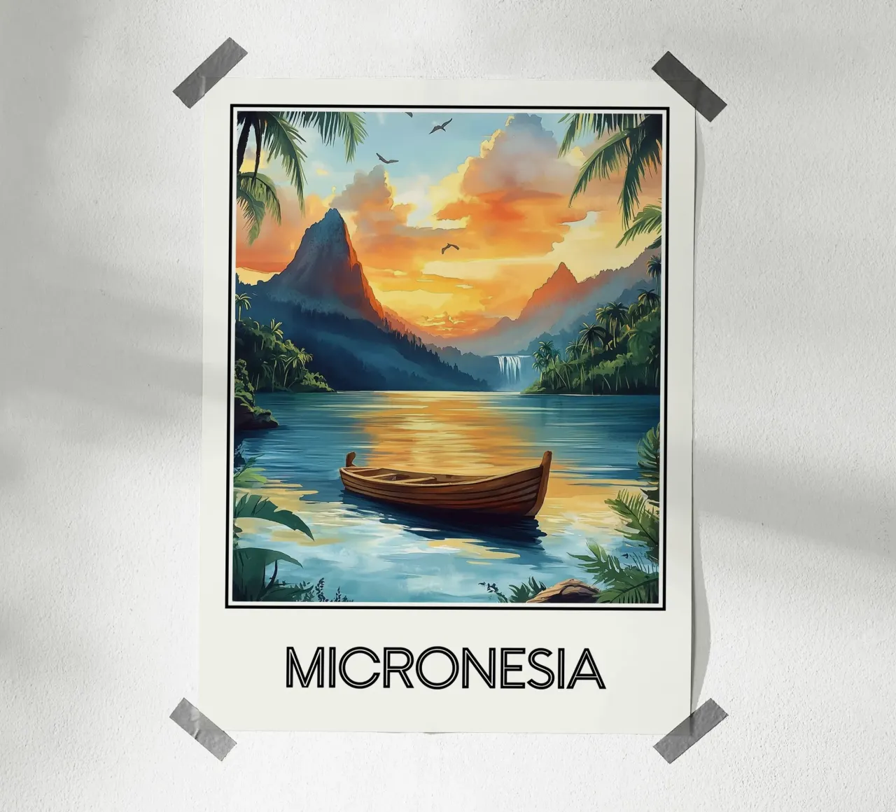 Micronesia poster con telaio in alluminio da Frame the World