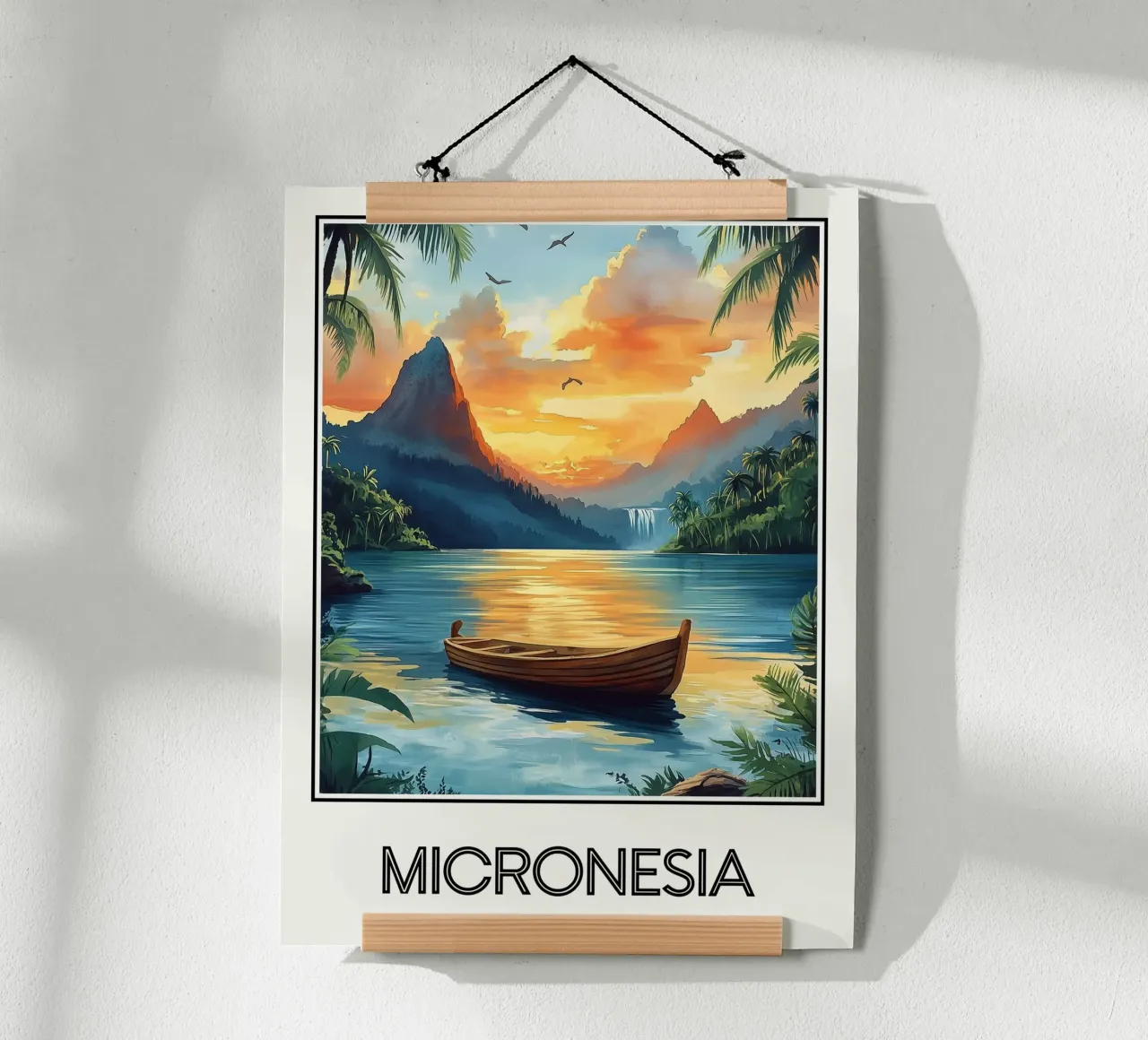 Micronesia poster con telaio in alluminio da Frame the World