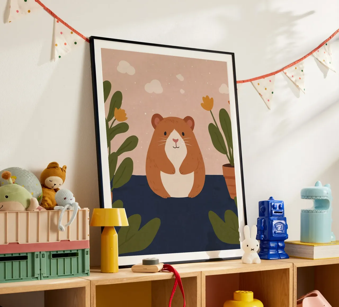 Criceto amichevole poster con telaio in legno da SnoopyAnimals