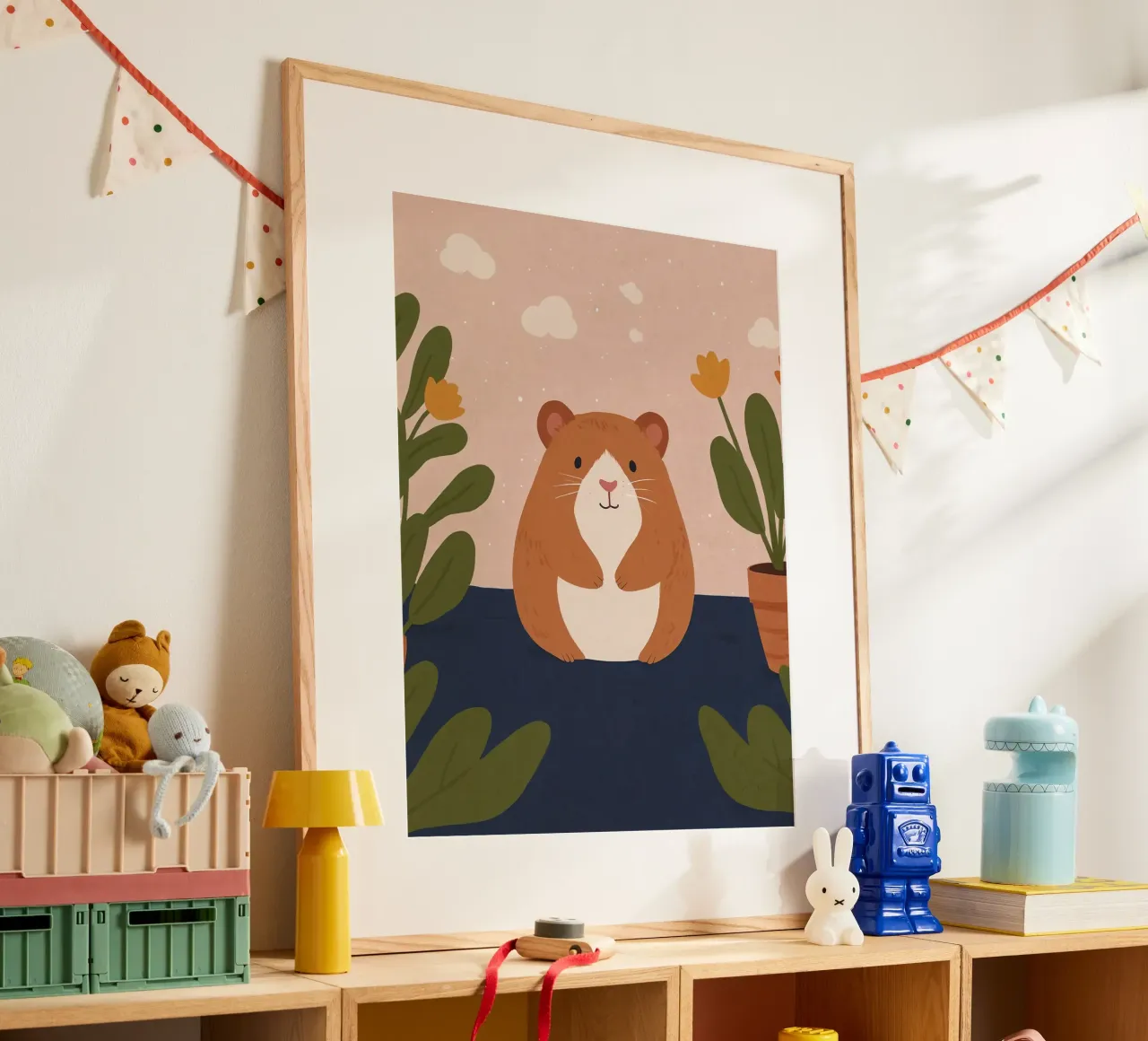 Criceto amichevole poster con telaio in legno da SnoopyAnimals