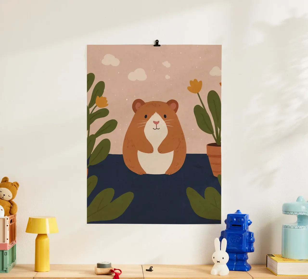 Criceto amichevole poster con telaio in legno da SnoopyAnimals