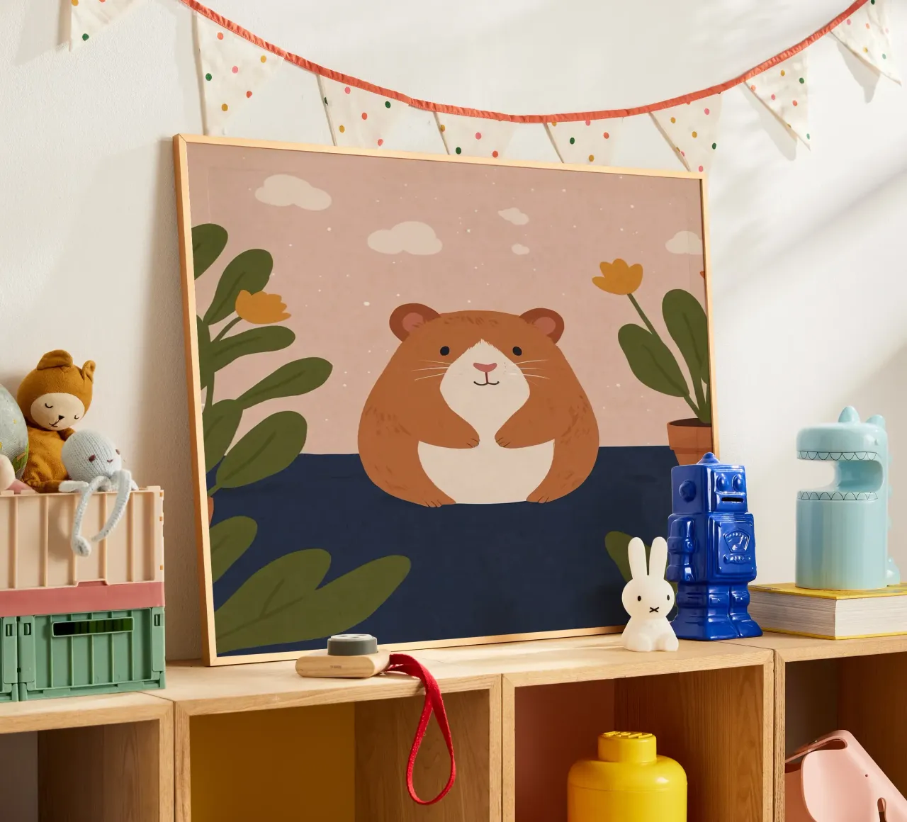 Criceto amichevole poster con telaio in legno da SnoopyAnimals
