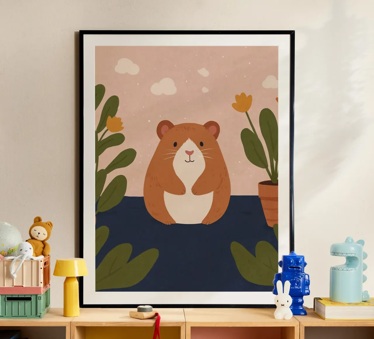 Criceto amichevole poster con telaio in legno da SnoopyAnimals
