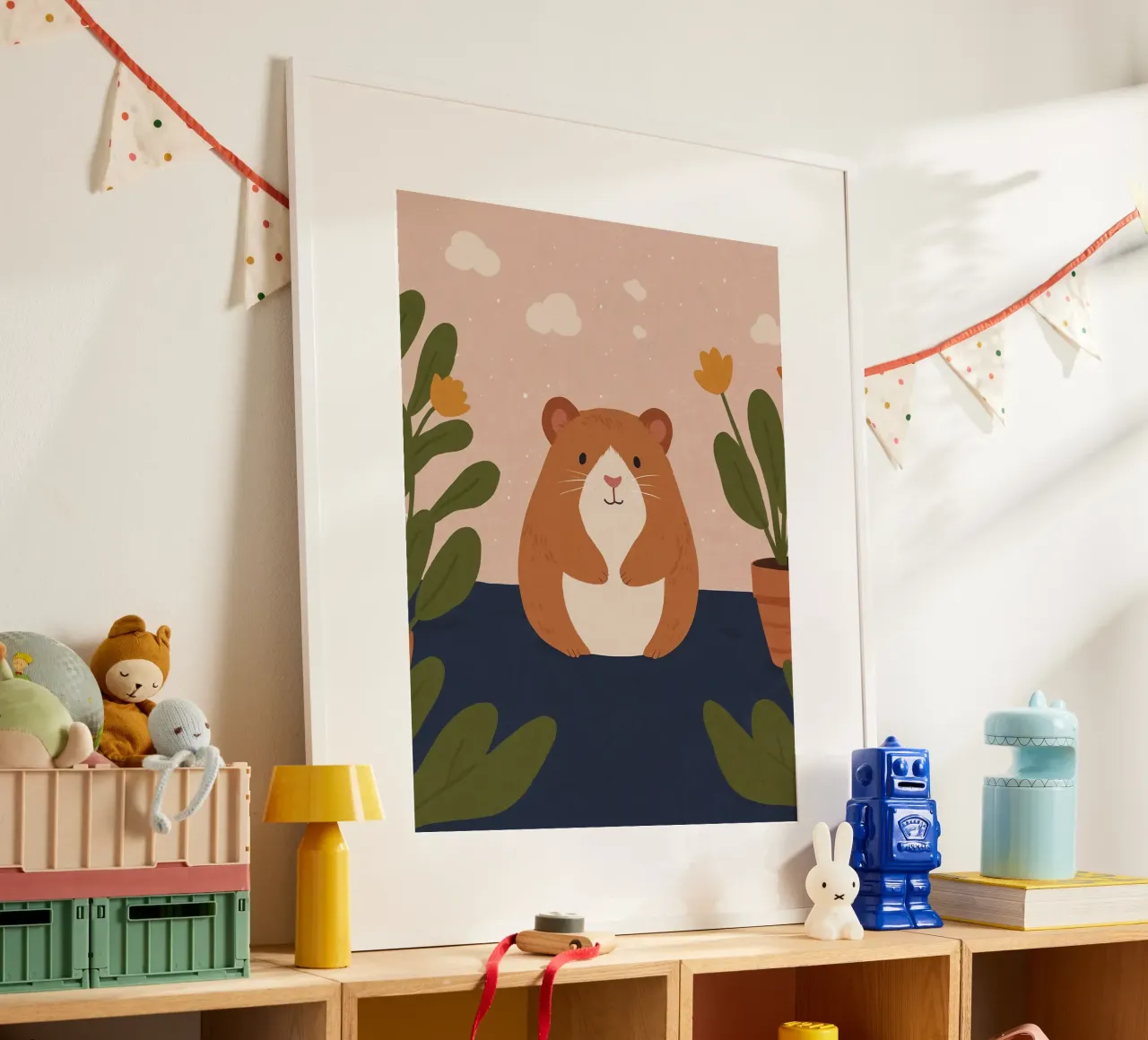 Criceto amichevole poster con telaio in legno da SnoopyAnimals