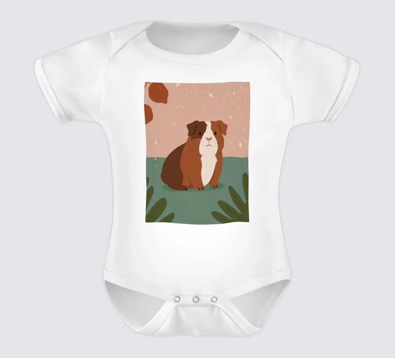 Friendly Guinea Pig short-sleeve baby romper by SnoopyAnimals