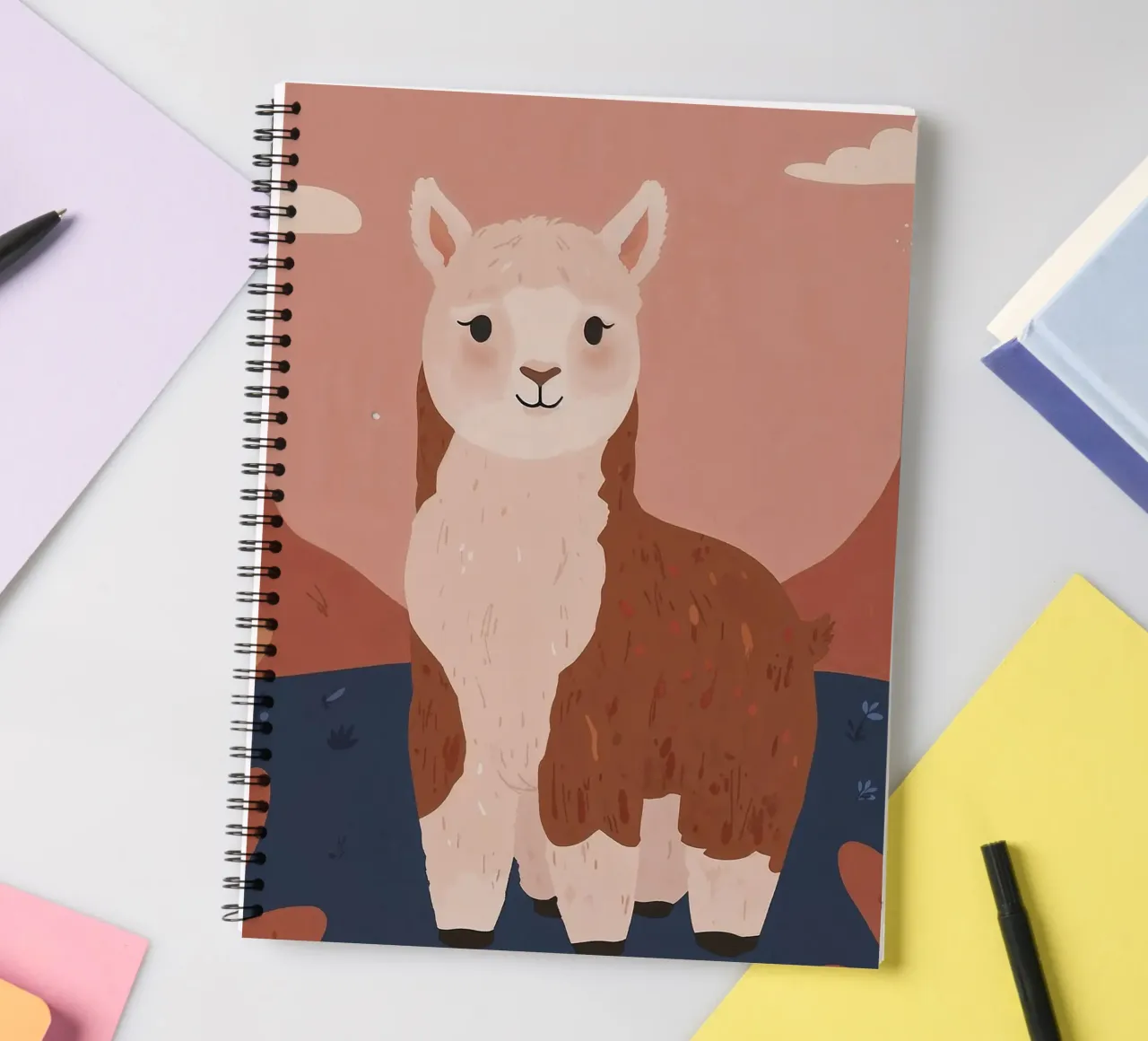 Friendly Llama spiral notebook by SnoopyAnimals