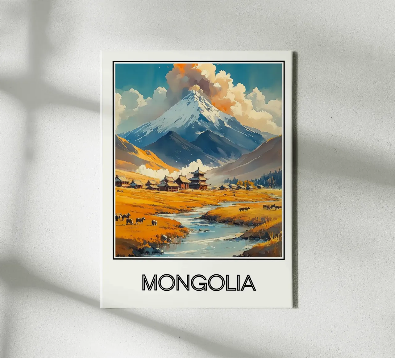 Mongolia tela con Cornice a cassetta da Frame the World