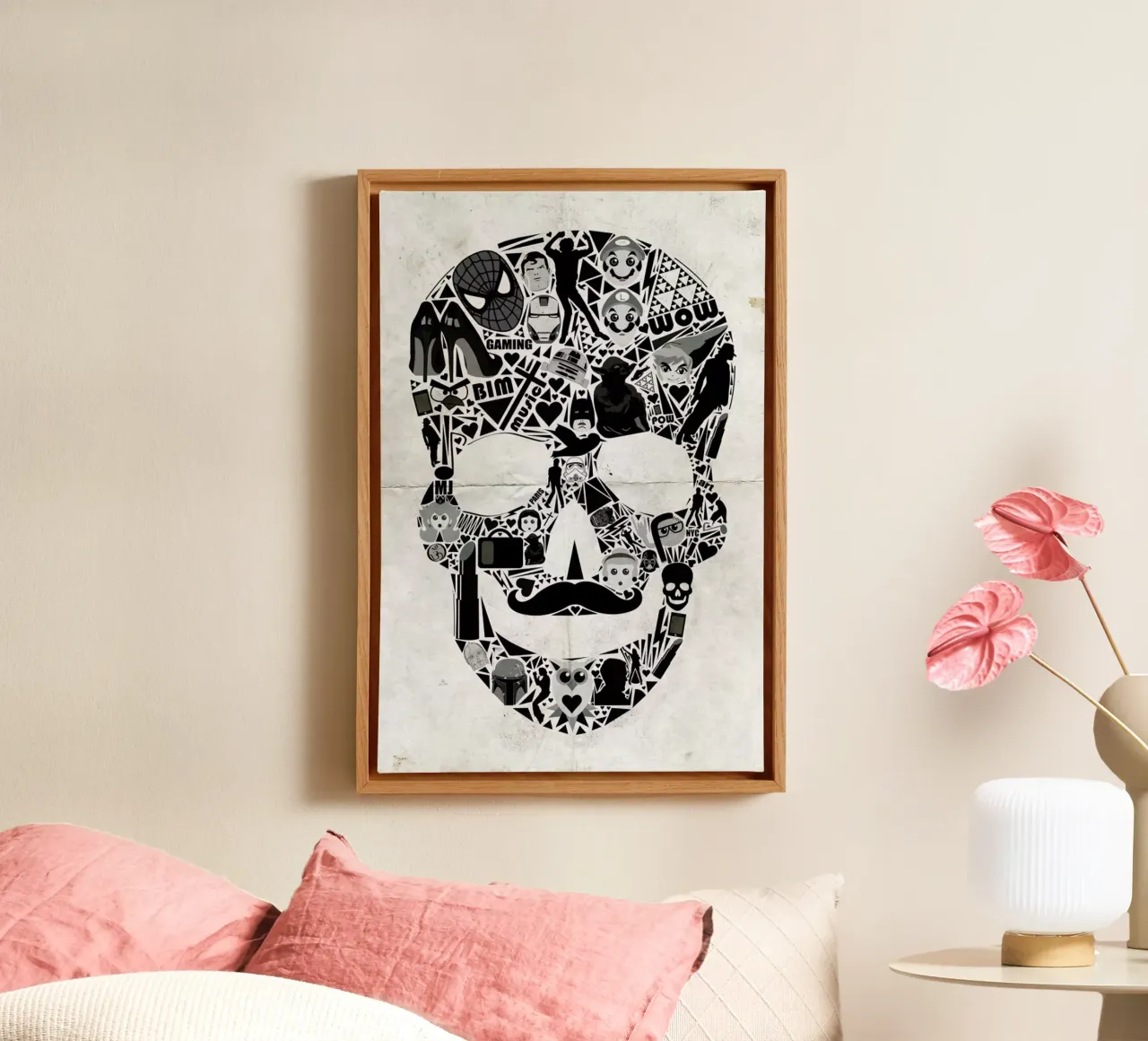 My Skull tela con Cornice a cassetta da AS Art