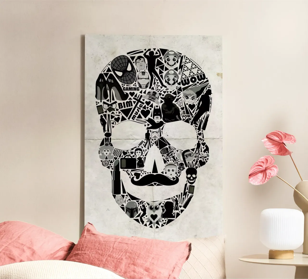 My Skull tela con Cornice a cassetta da AS Art