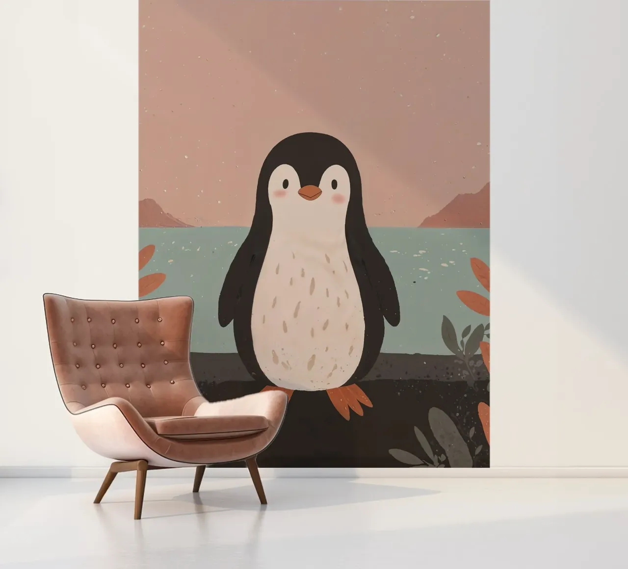 Friendly Tiny Penguin fotobehang van SnoopyAnimals