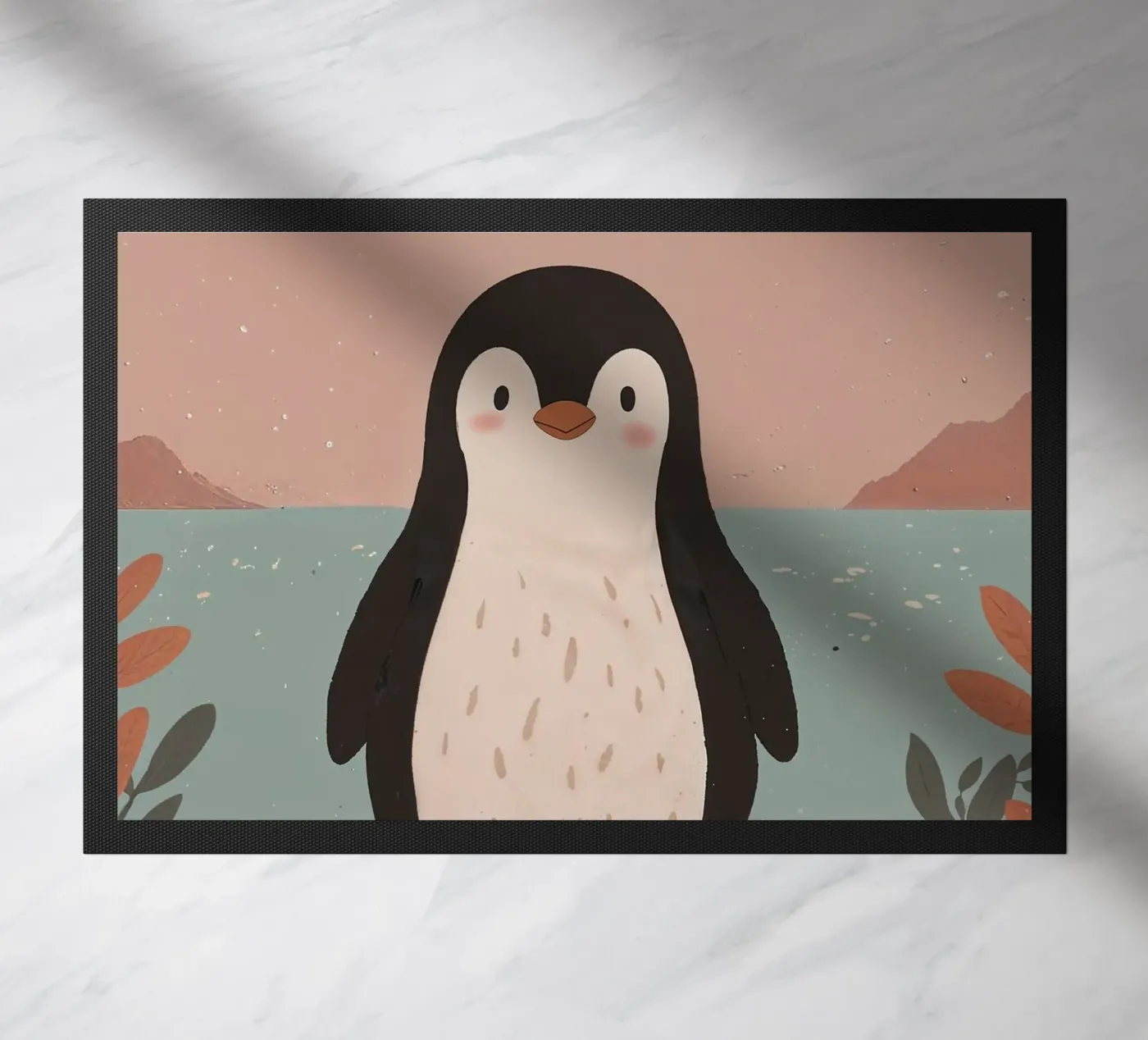 Friendly Tiny Penguin doormat by SnoopyAnimals