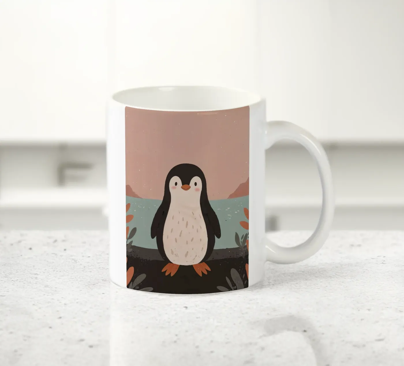 Friendly Tiny Penguin ceramic mug by SnoopyAnimals