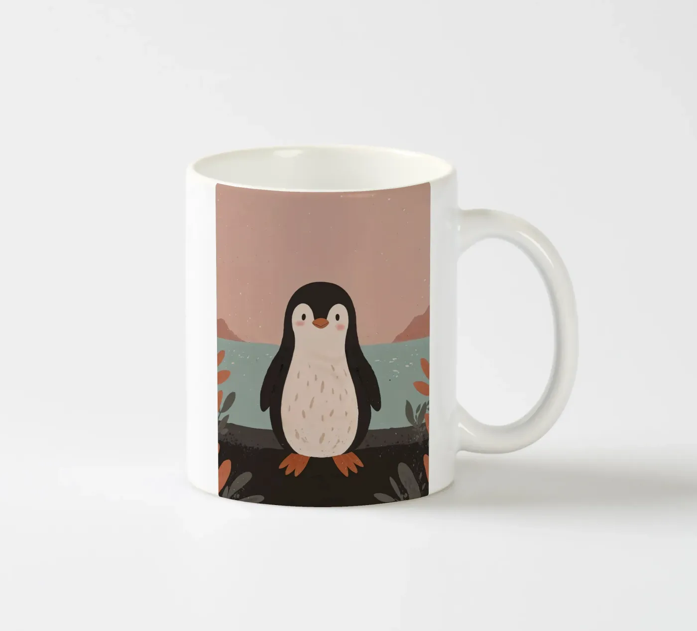 Friendly Tiny Penguin ceramic mug by SnoopyAnimals
