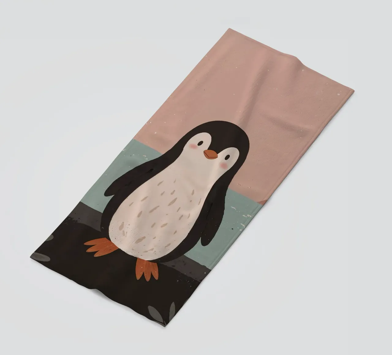 Friendly Tiny Penguin beach towel by SnoopyAnimals