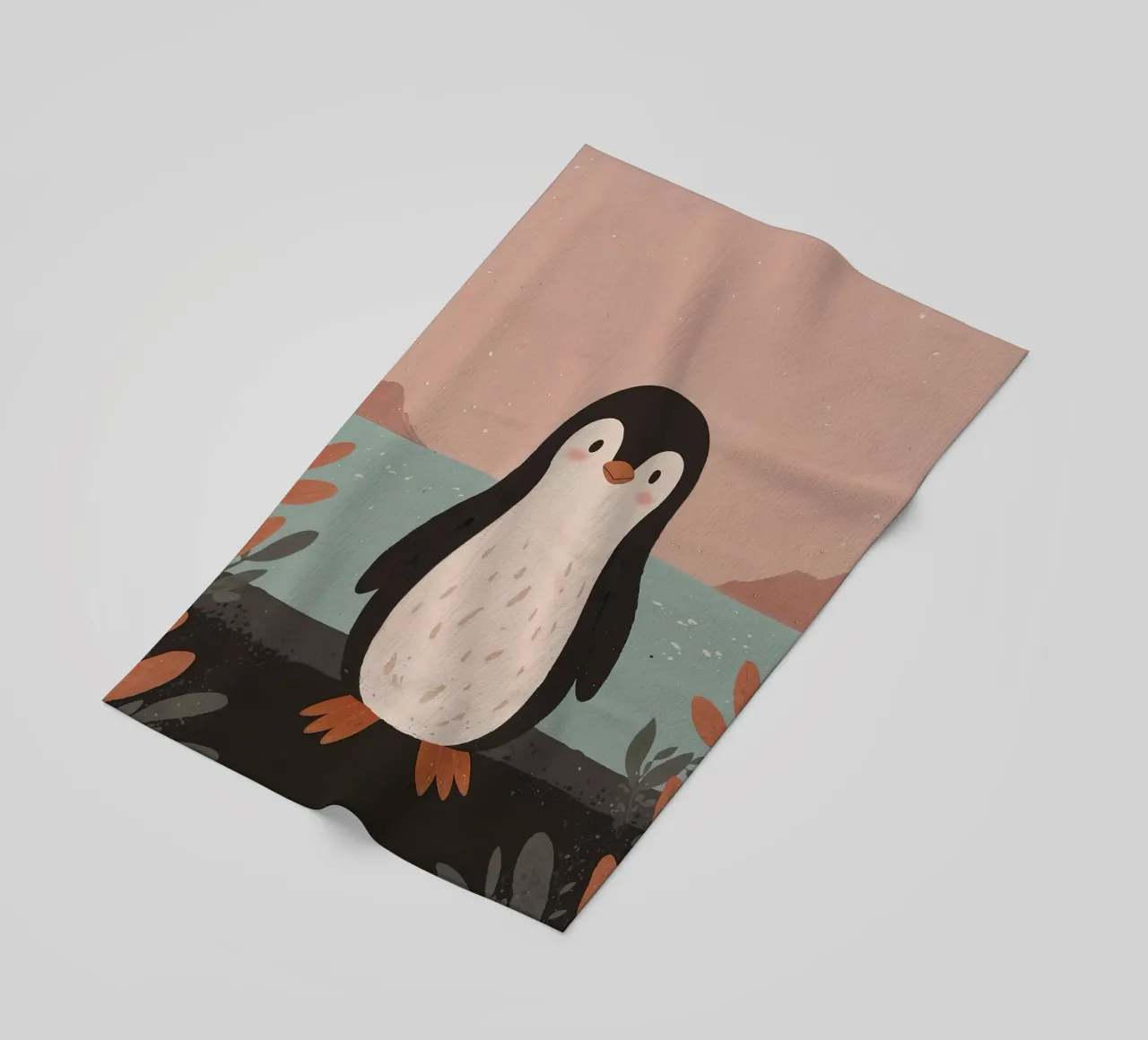 Friendly Tiny Penguin beach towel by SnoopyAnimals