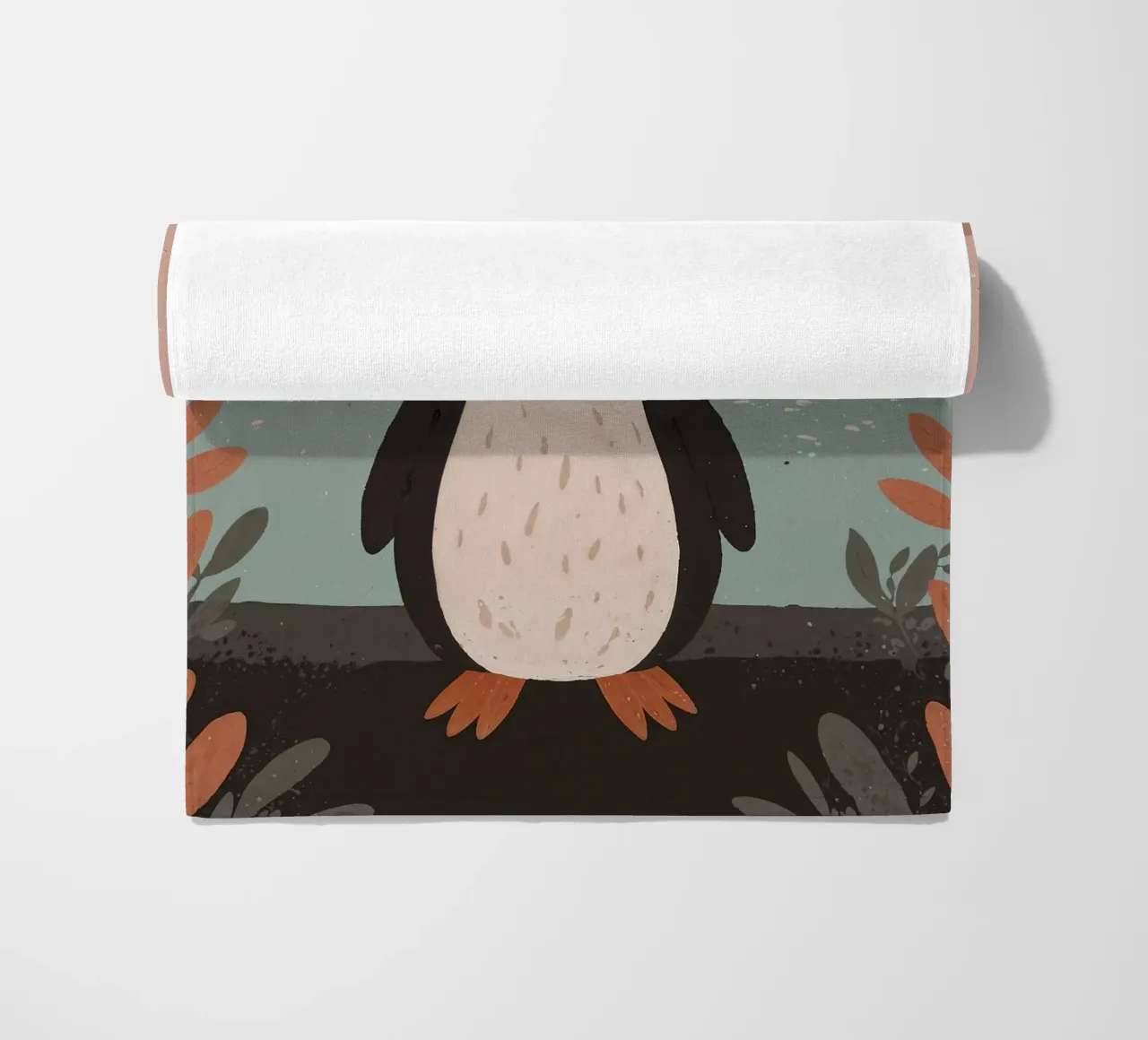 Friendly Tiny Penguin beach towel by SnoopyAnimals