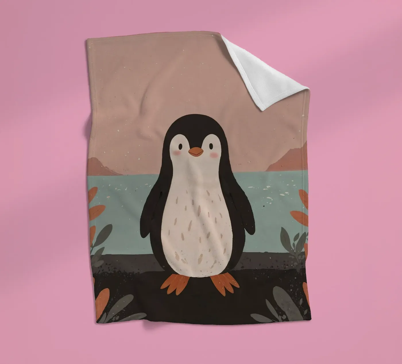 Friendly Tiny Penguin fleece blanket by SnoopyAnimals