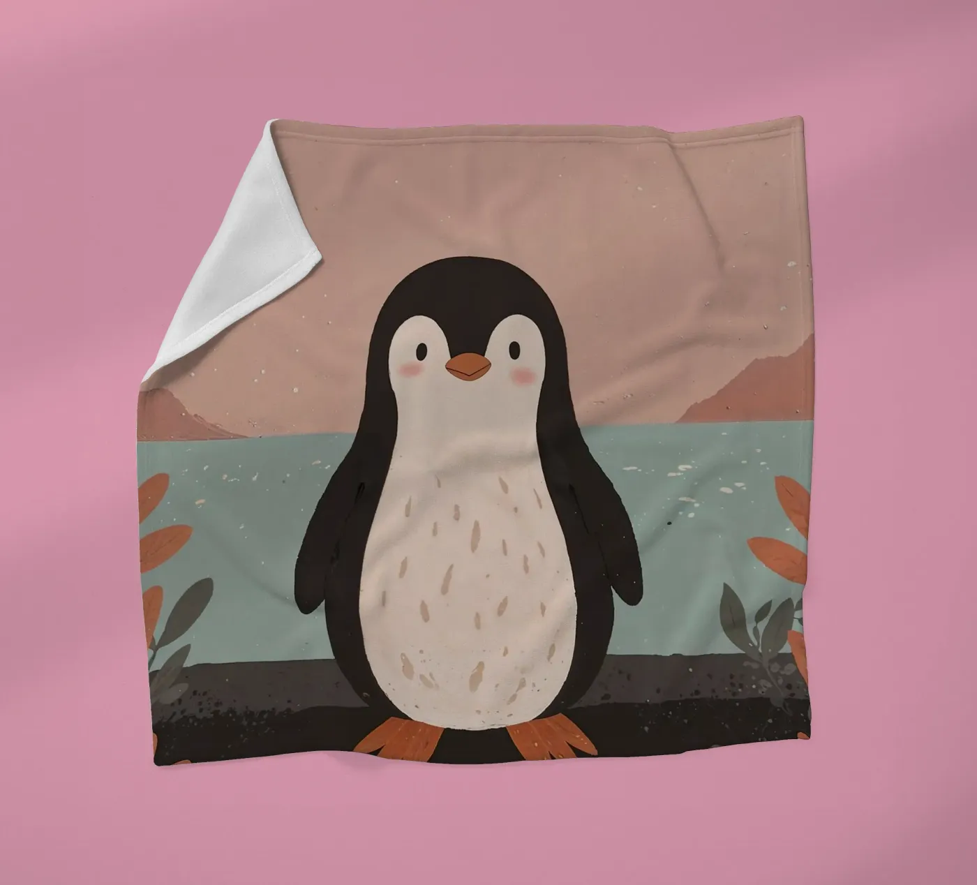 Friendly Tiny Penguin fleece blanket by SnoopyAnimals