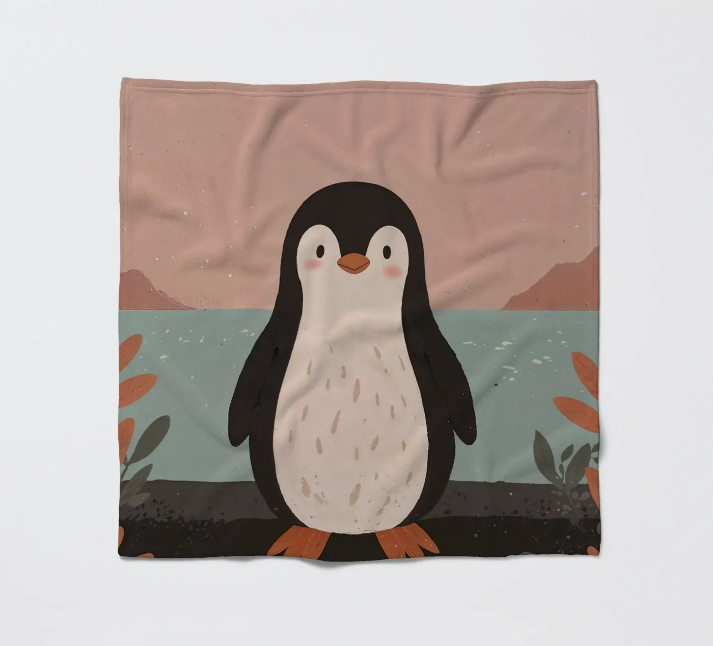Friendly Tiny Penguin fleece blanket by SnoopyAnimals