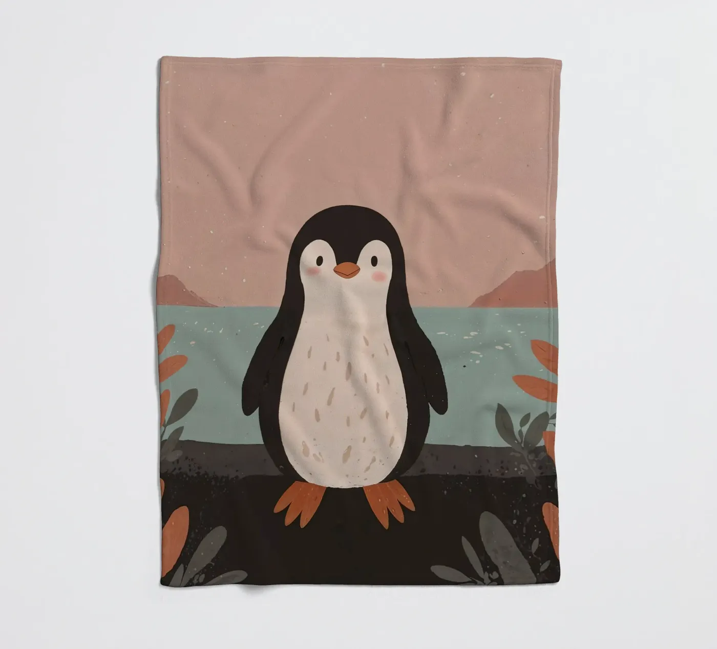 Friendly Tiny Penguin fleece blanket by SnoopyAnimals