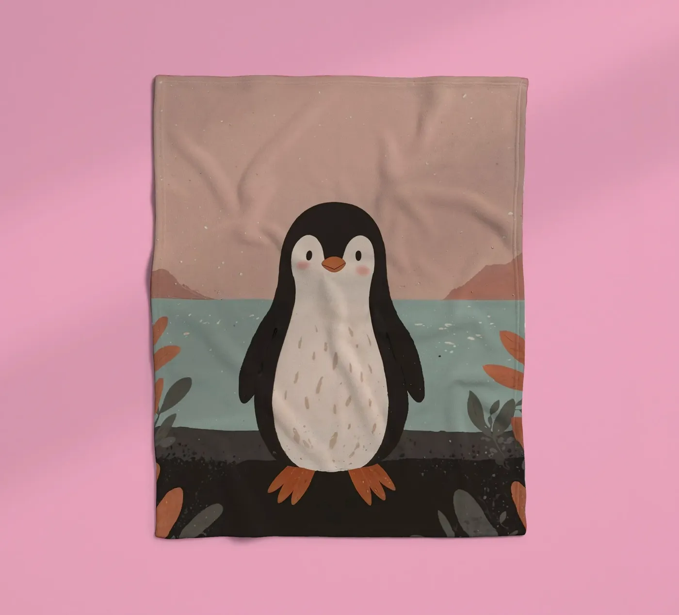 Friendly Tiny Penguin fleece blanket by SnoopyAnimals