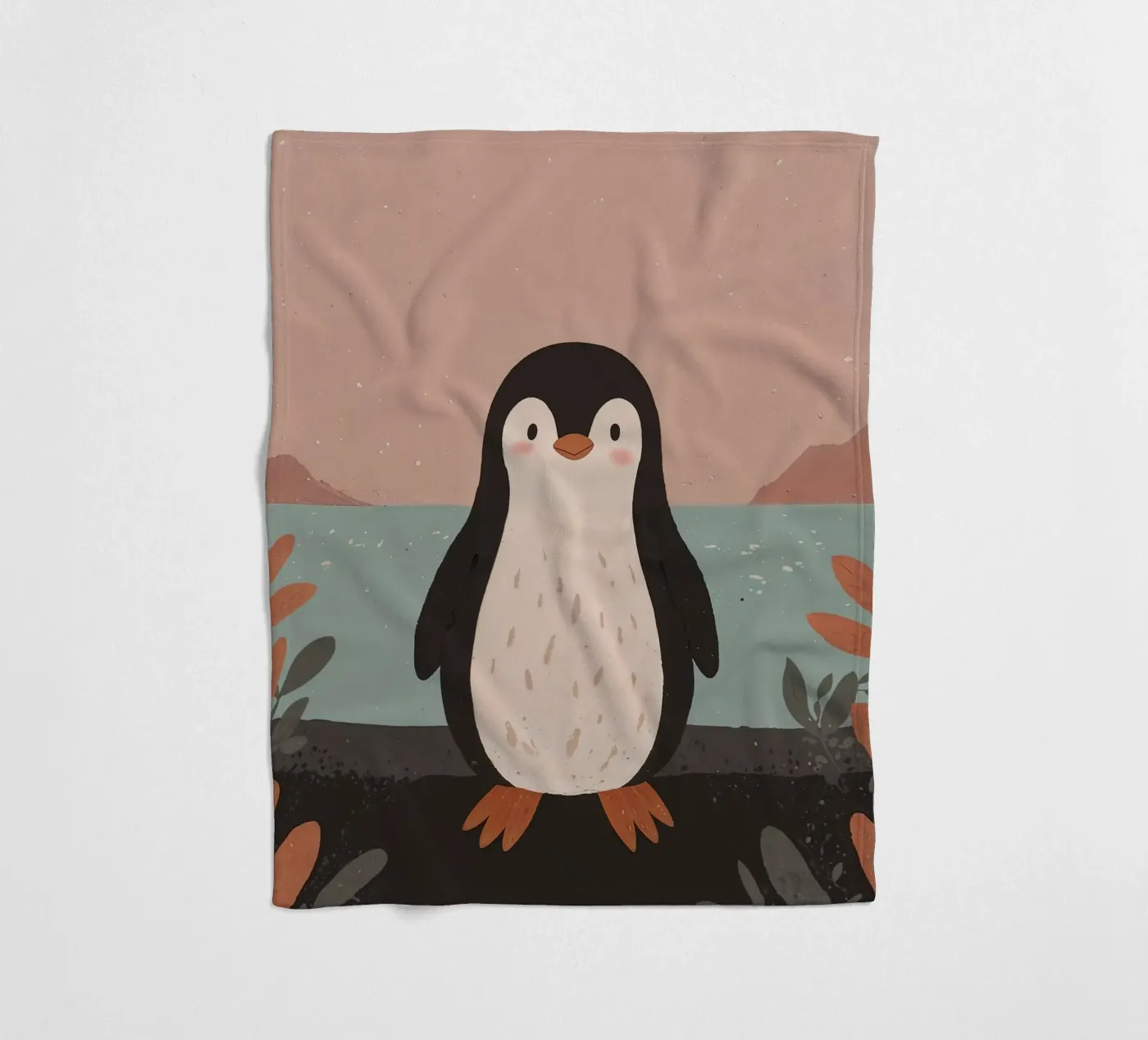 Friendly Tiny Penguin fleece blanket by SnoopyAnimals