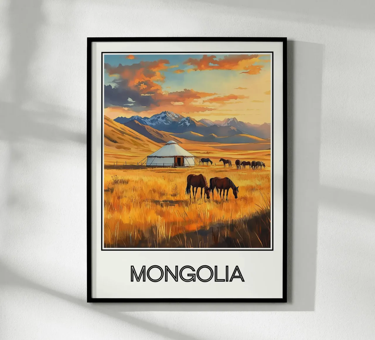 Mongolia poster con telaio in plastica da Frame the World