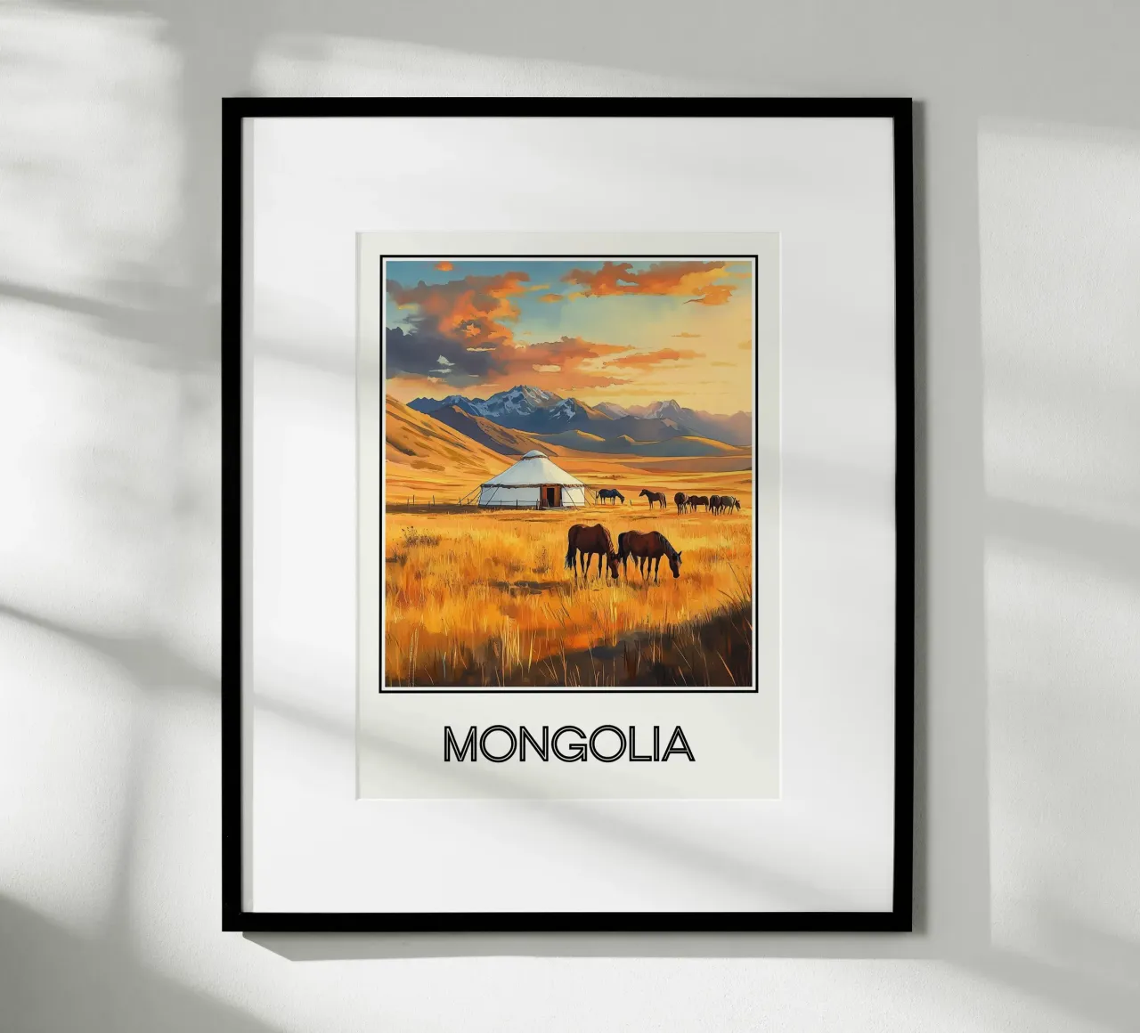 Mongolia poster con telaio in plastica da Frame the World