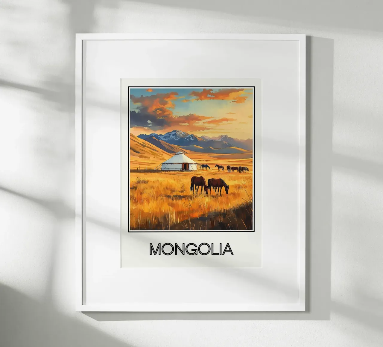 Mongolia poster con telaio in plastica da Frame the World