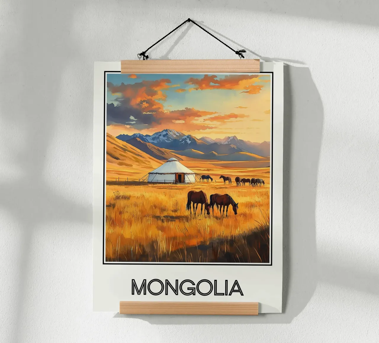 Mongolia poster con telaio in plastica da Frame the World