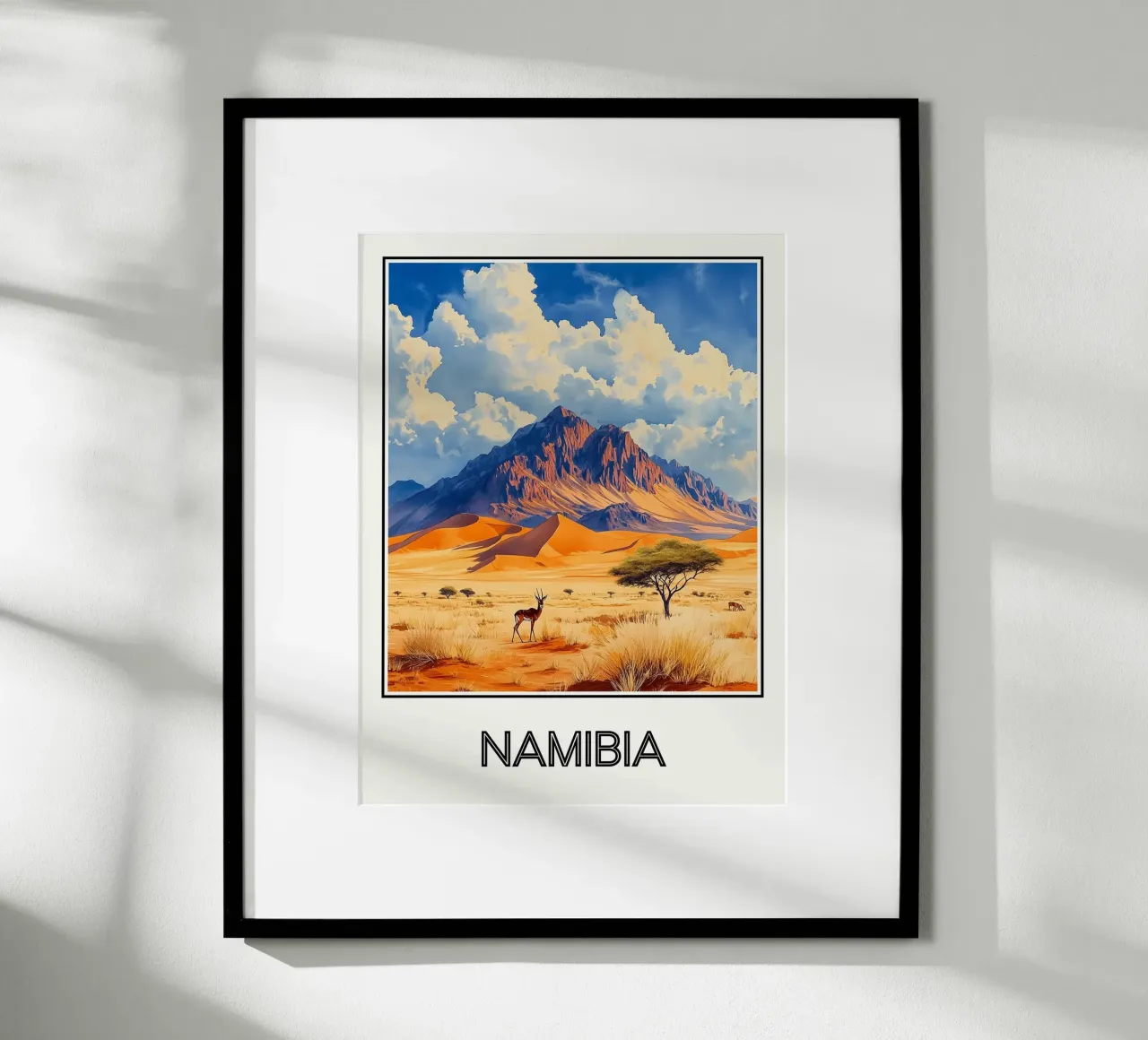 Namibia poster con telaio in legno da Frame the World