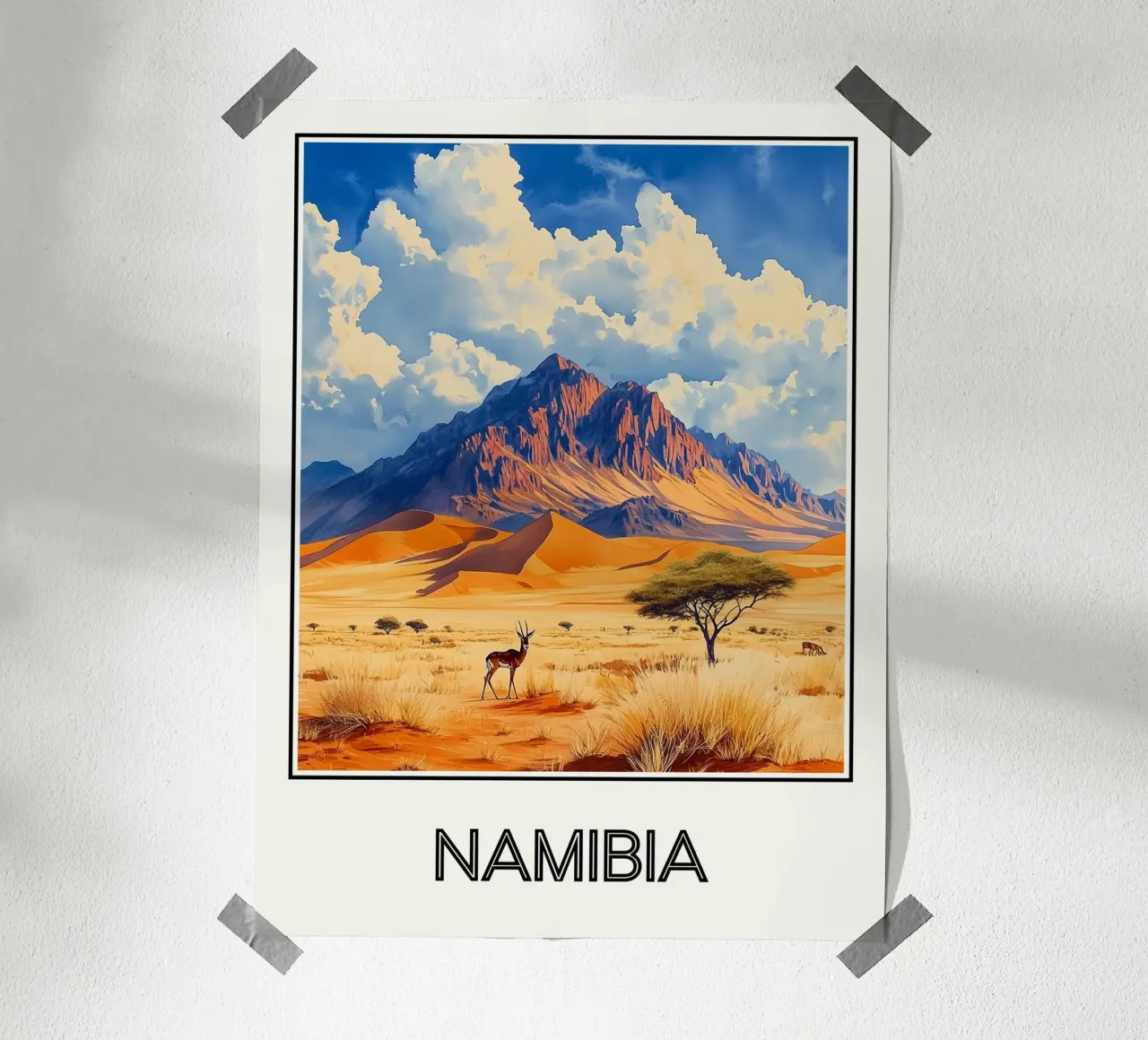 Namibia poster con telaio in legno da Frame the World