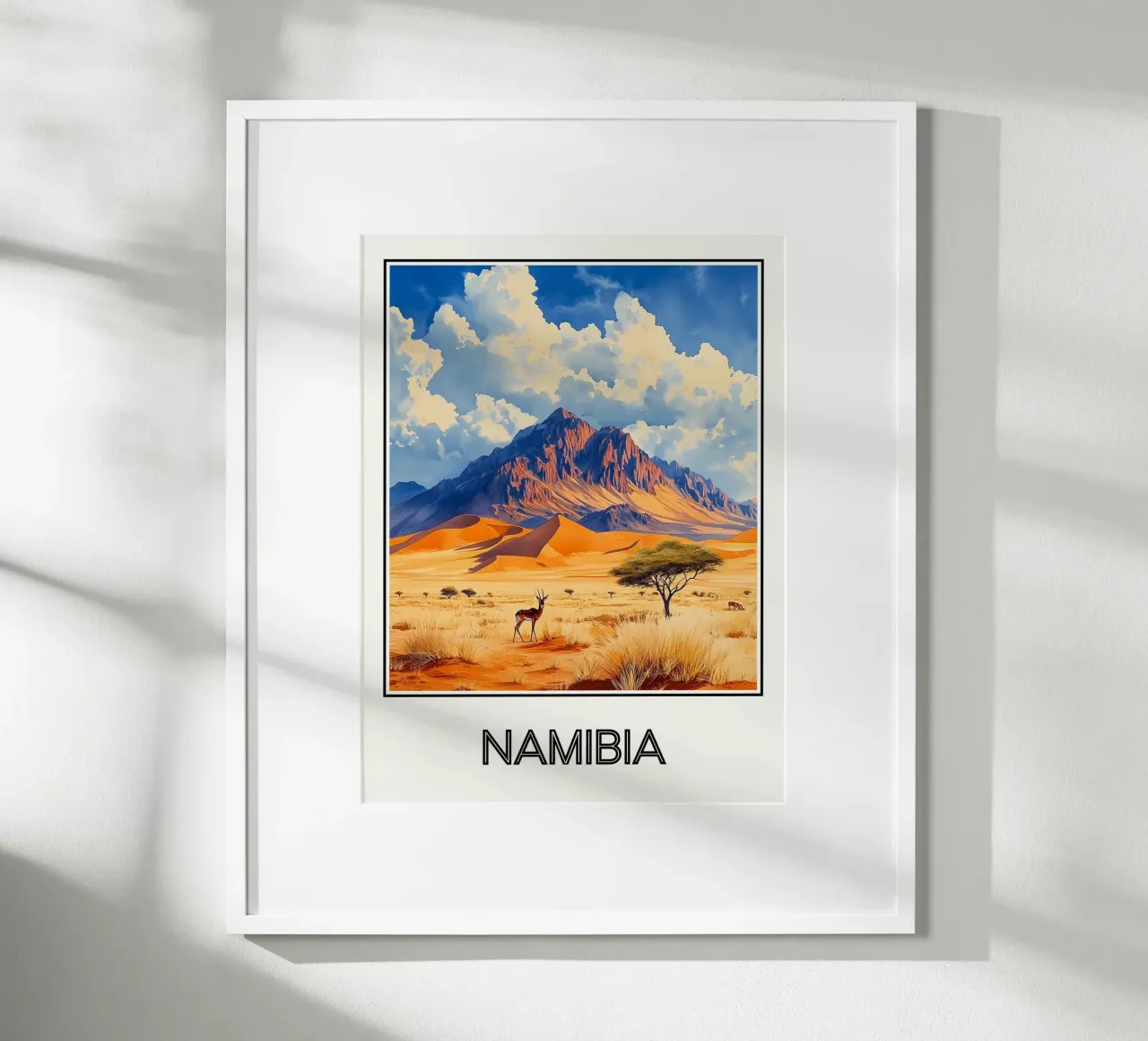 Namibia poster con telaio in legno da Frame the World