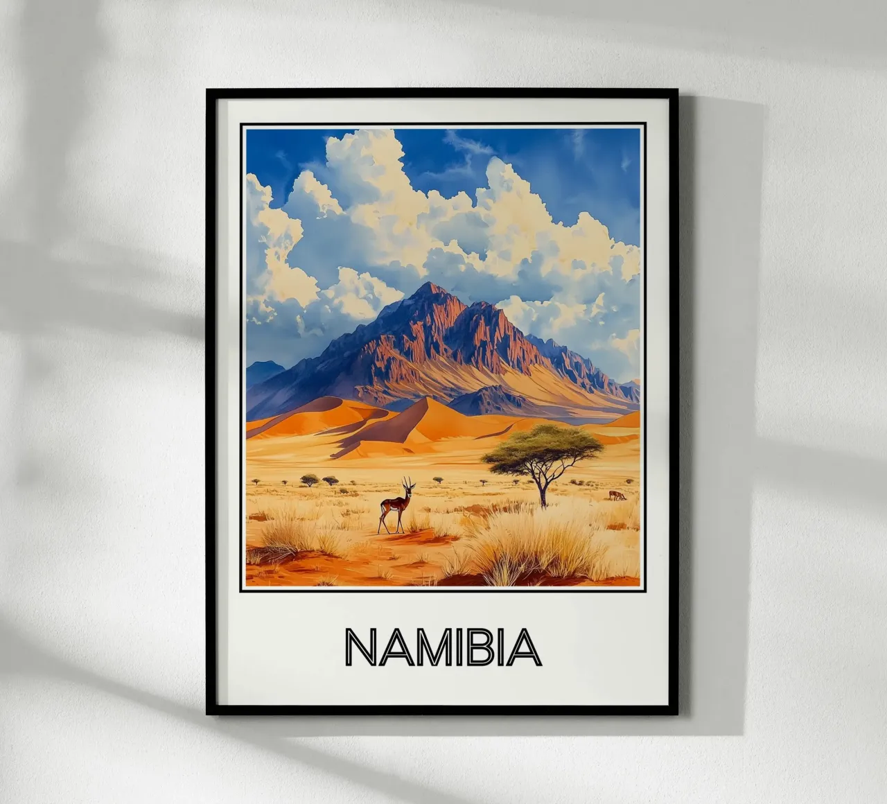 Namibia poster con telaio in legno da Frame the World