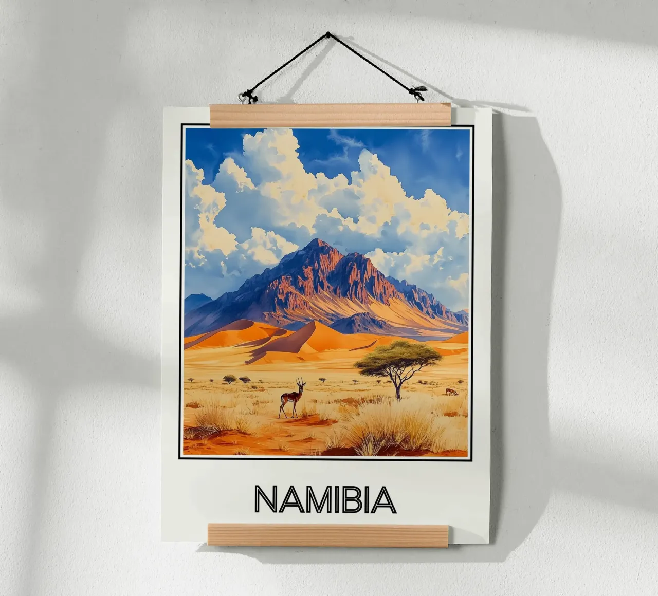 Namibia poster con telaio in legno da Frame the World