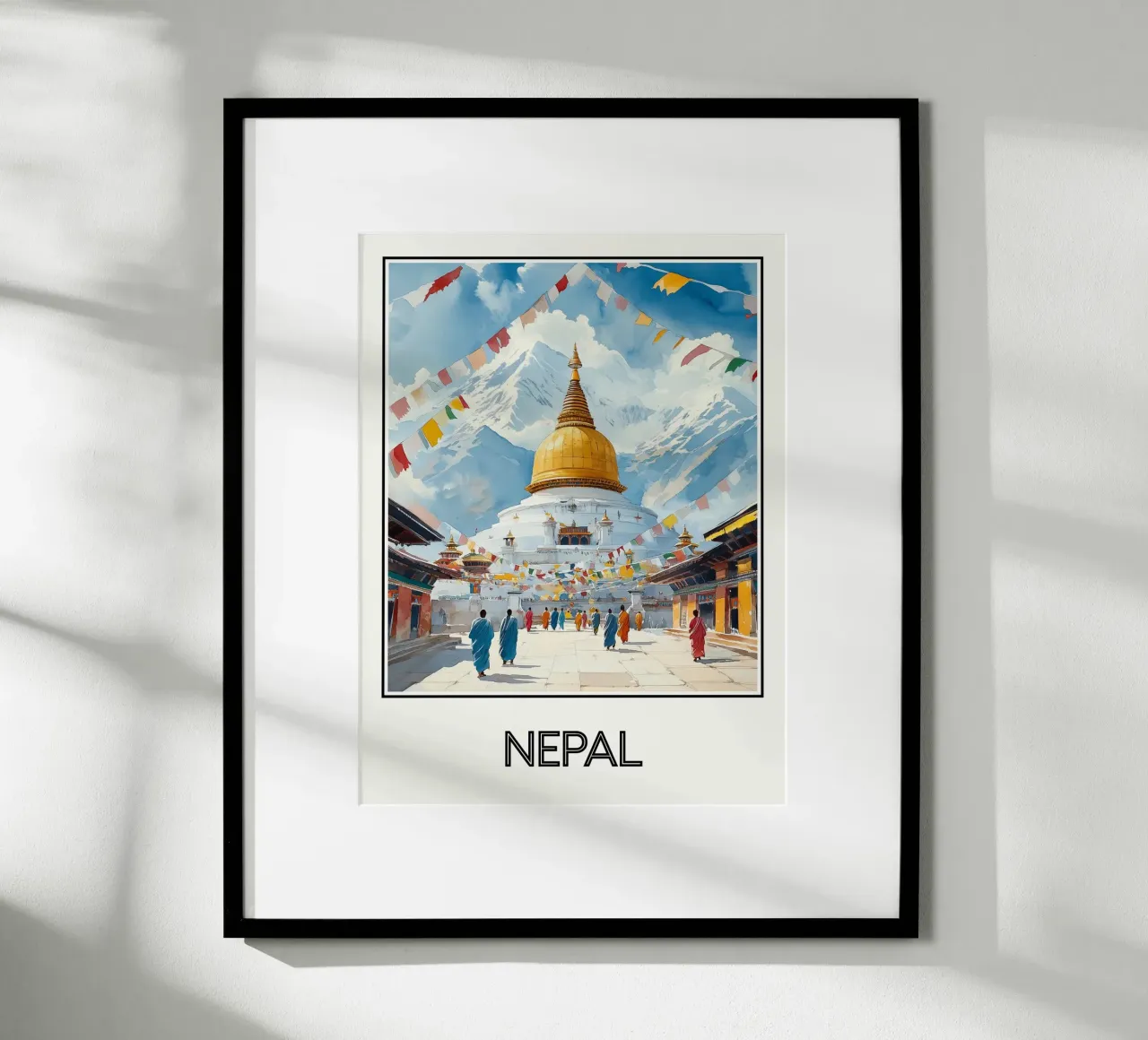 Nepal poster con telaio in alluminio da Frame the World